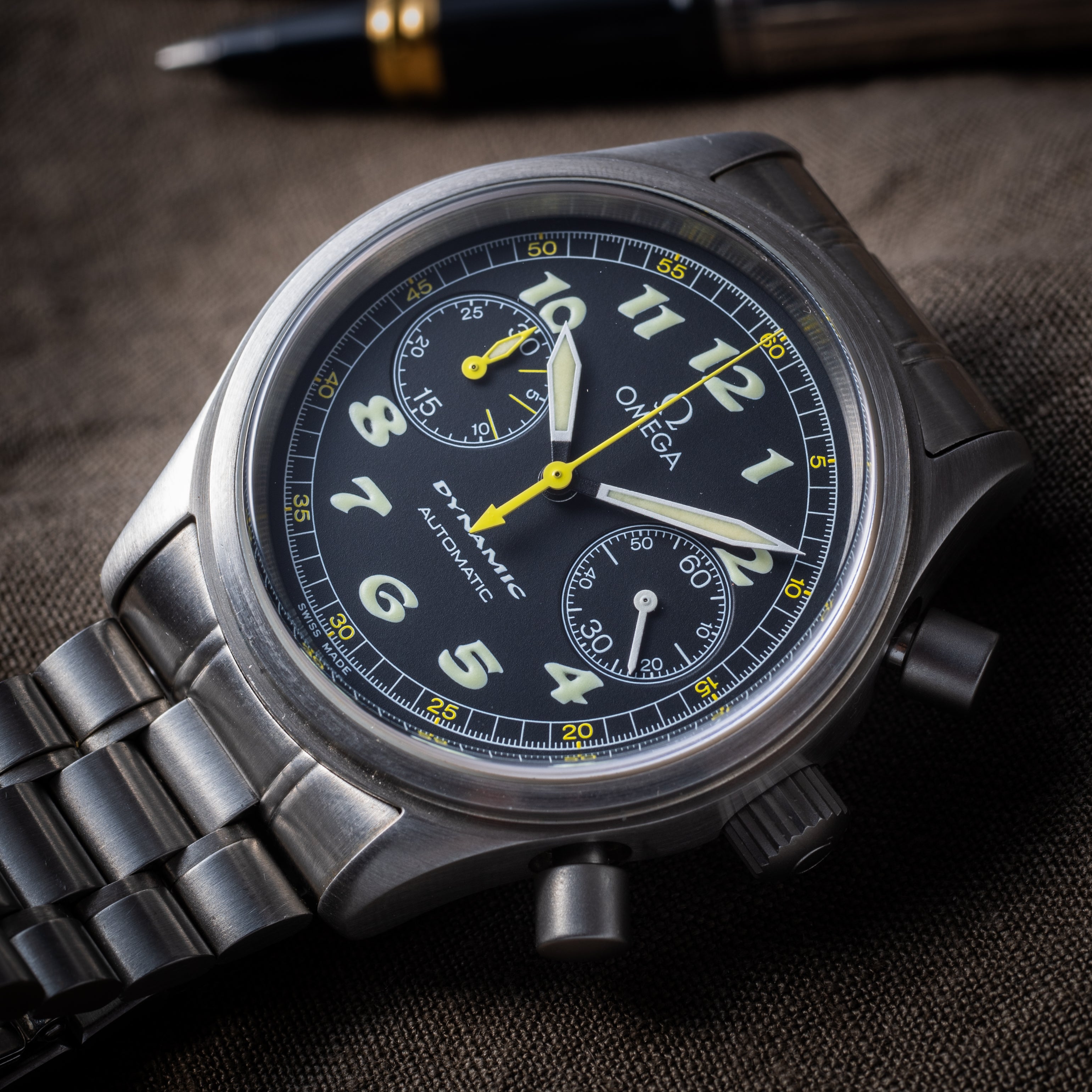 オメガ ダイナミック 自動巻きクロノグラフ 1995年製 純正ブレス