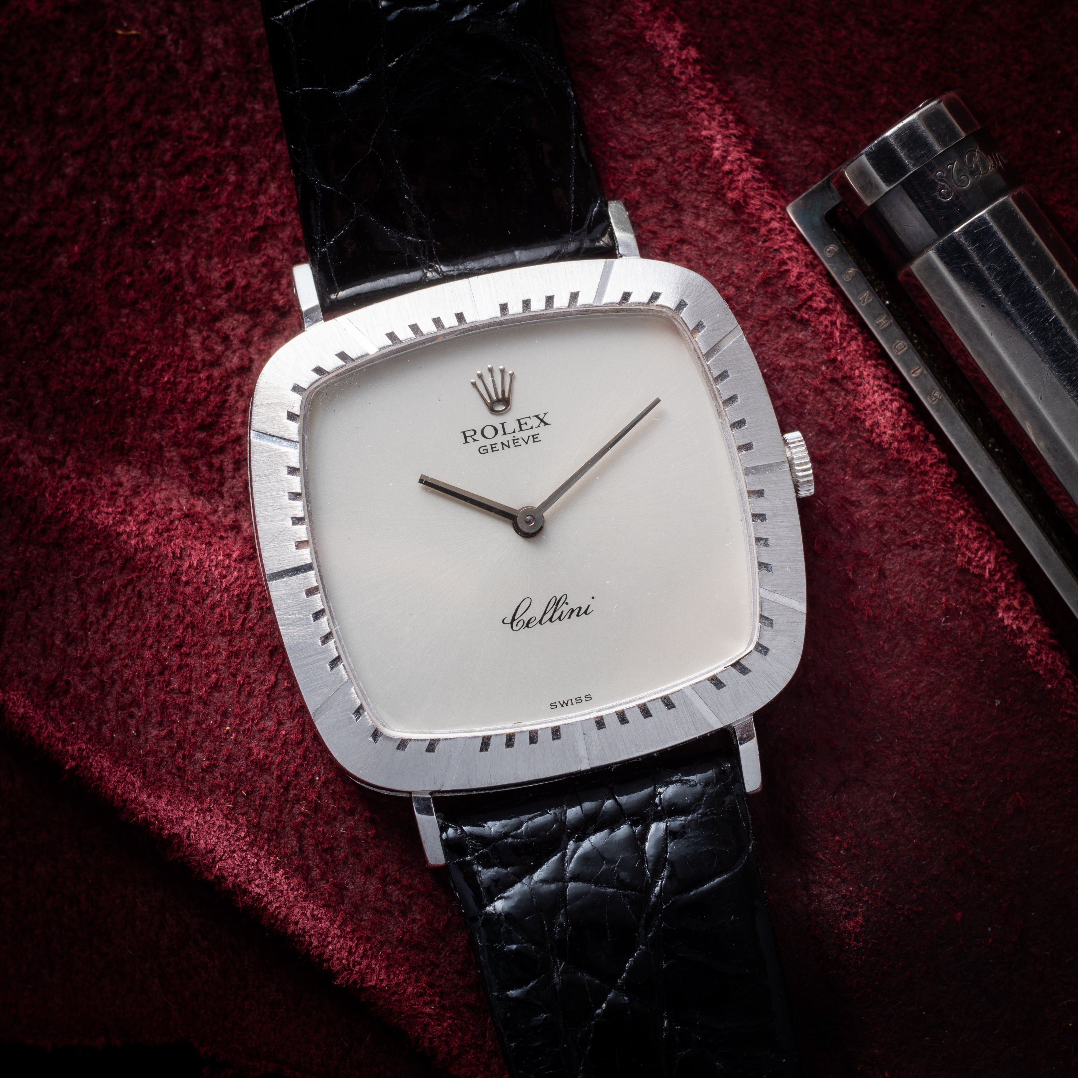 ロレックス チェリーニ 1973年製 18金無垢ホワイトゴールド Ref.4084 ギャラ、純正尾錠付き