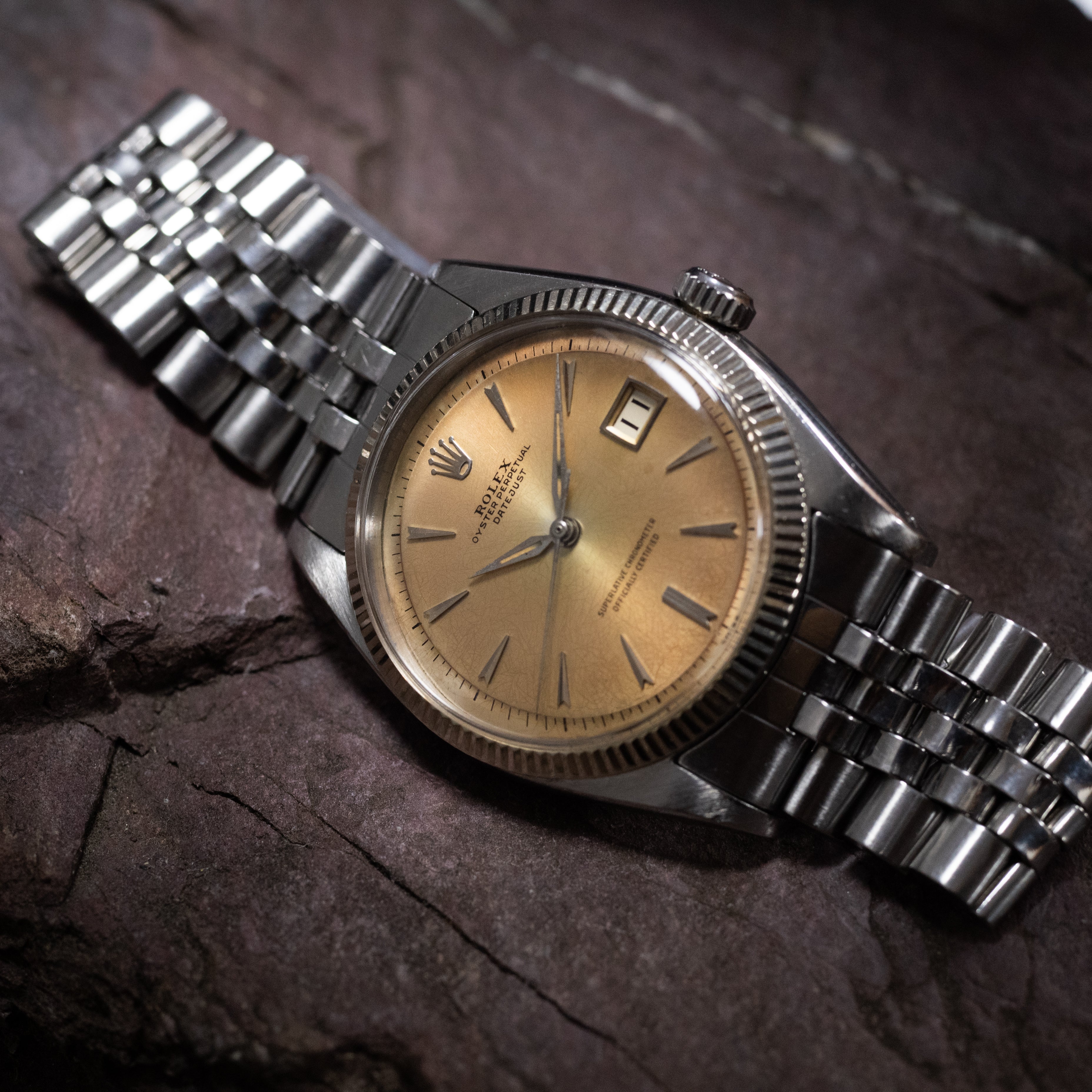 ロレックス デイトジャスト Ref.6605 アイボリー 1959年製