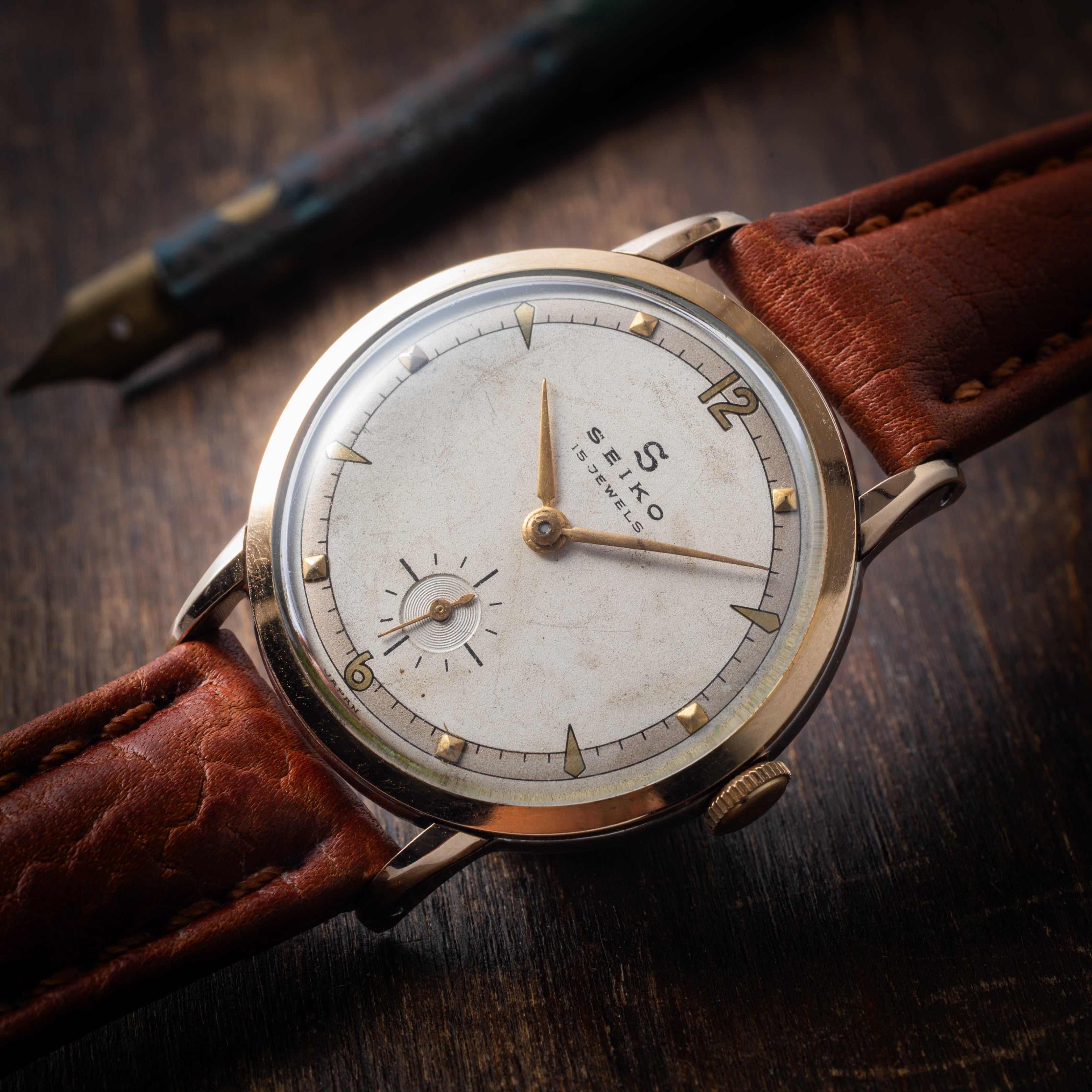 セイコー ラウンドケース 1955年製 スモールセコンド 新10B型 トップゴールドケース