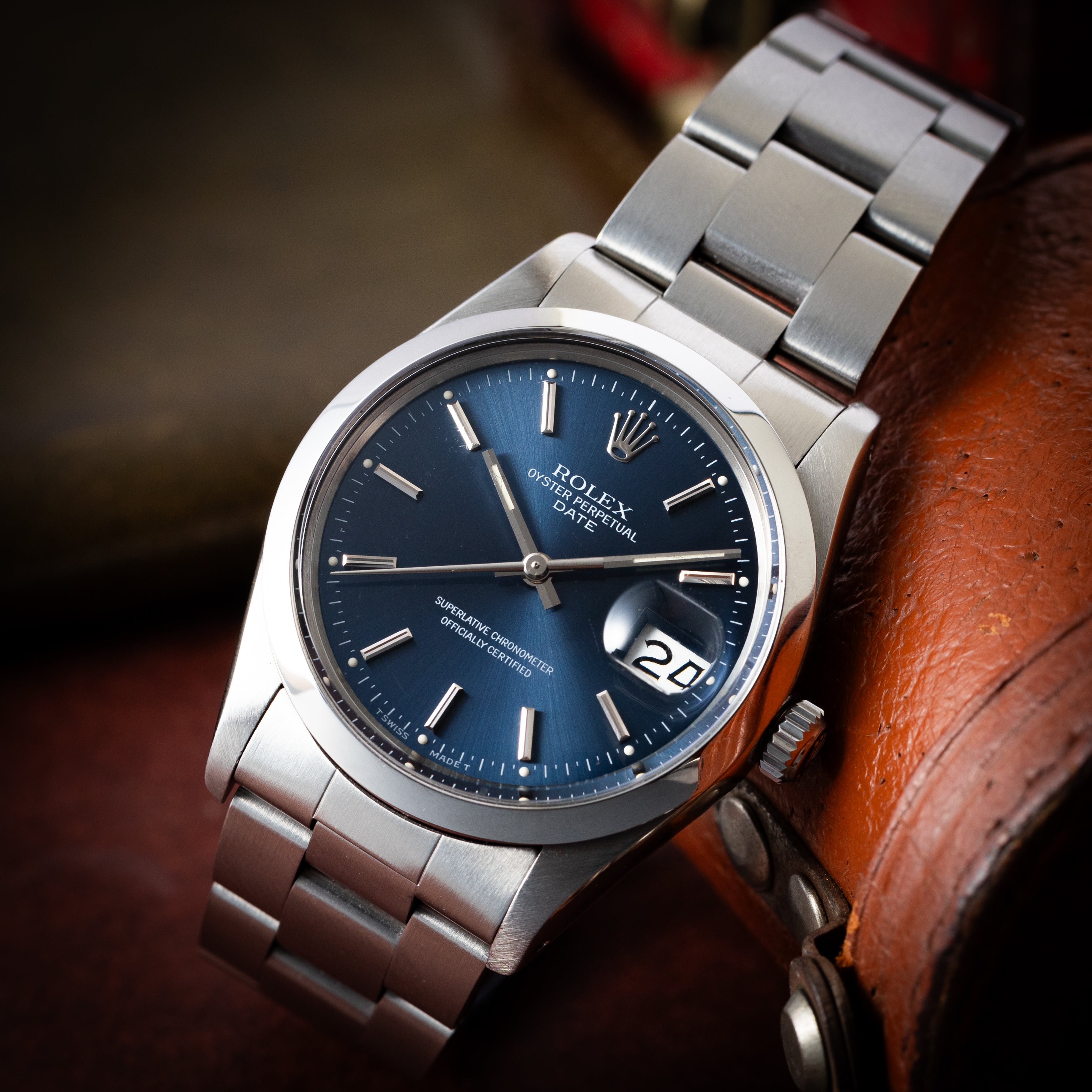 ロレックス 1982年製 オイスターパーペチュアルデイト Ref.15000 ブルーダイヤル