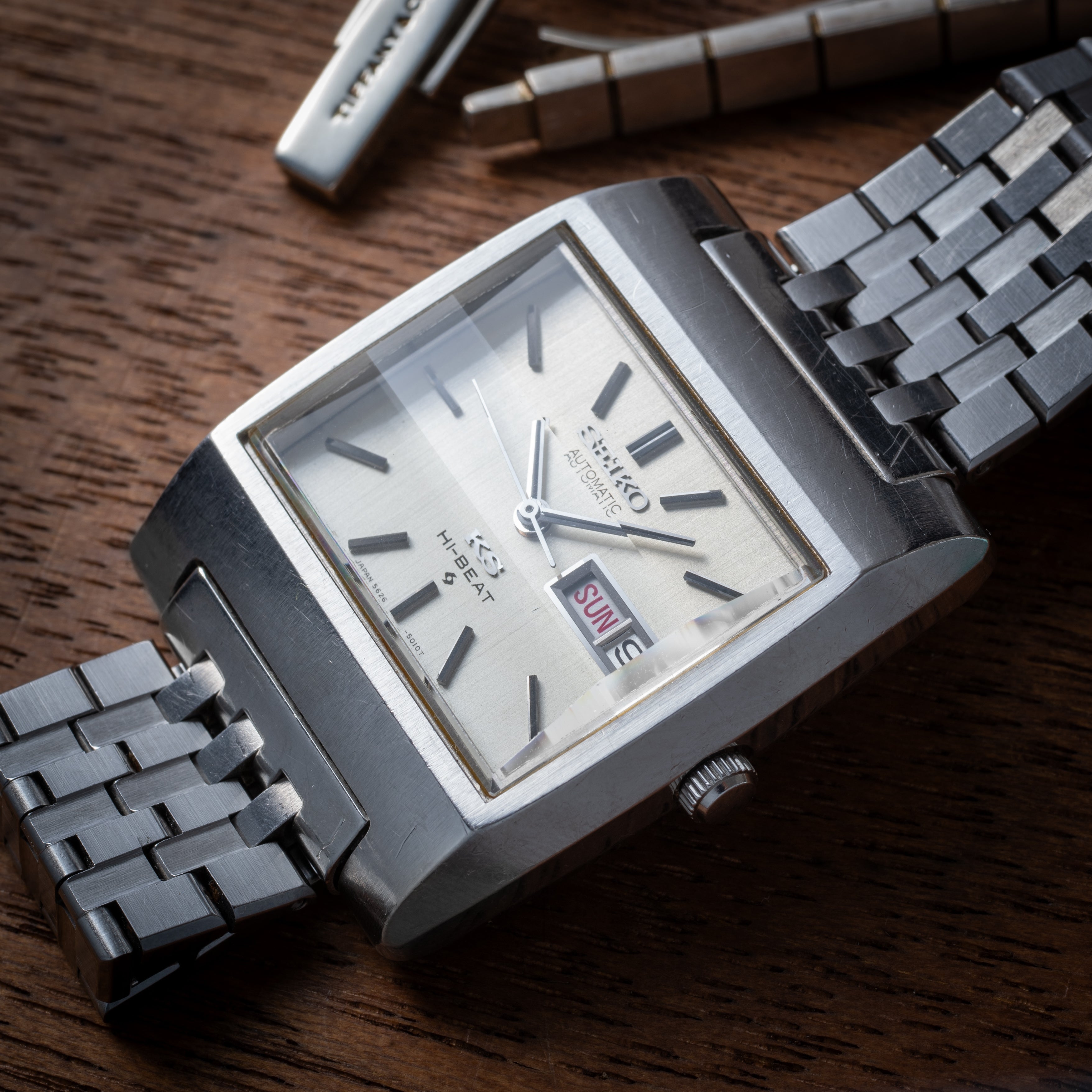 キングセイコー 1971年製 56KS Ref.5626-5010 スクエアモデル カットガラス ブレス付き