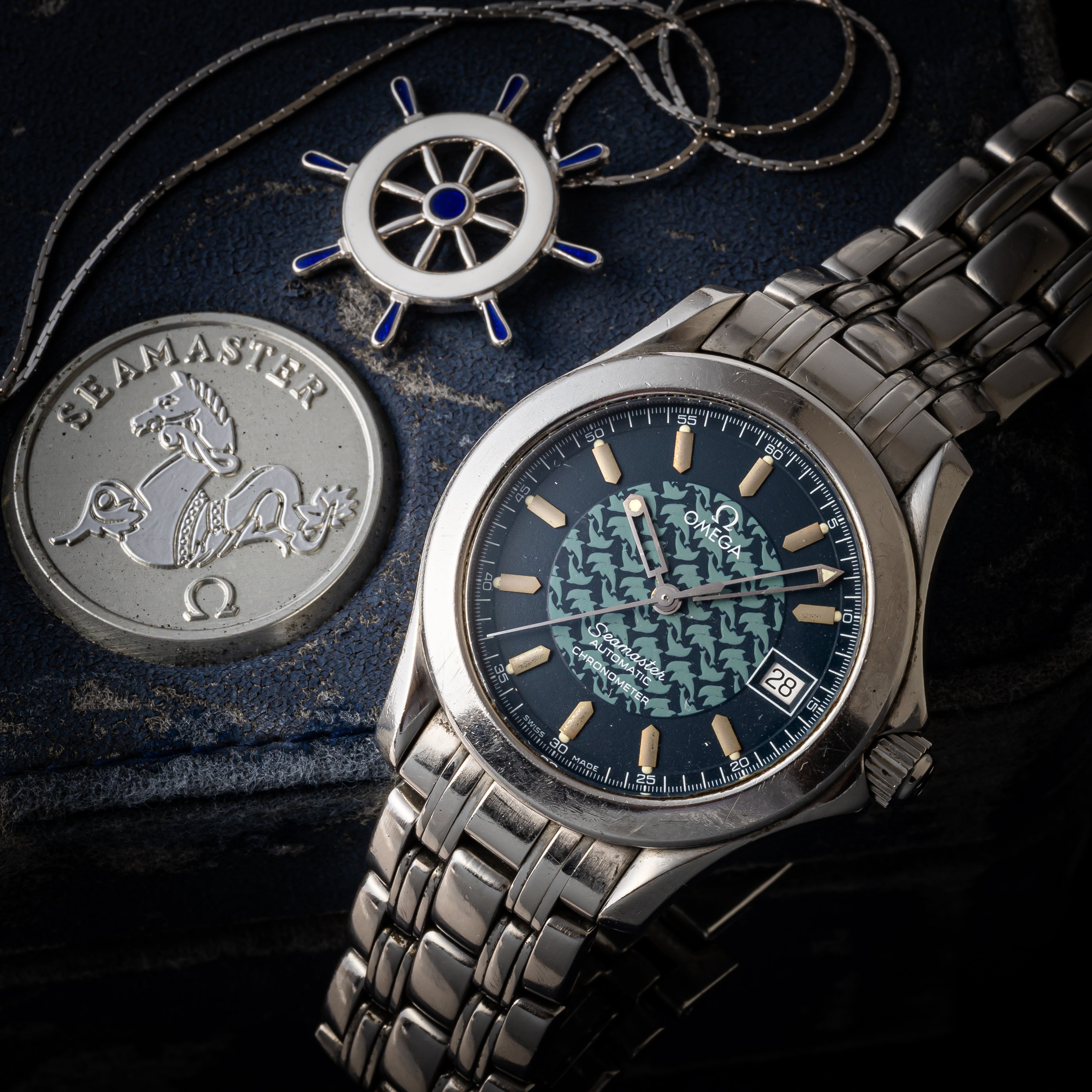 オメガ 1997年製 シーマスター120 ジャックマイヨール リミテッドエディション 箱、ギャラ付き