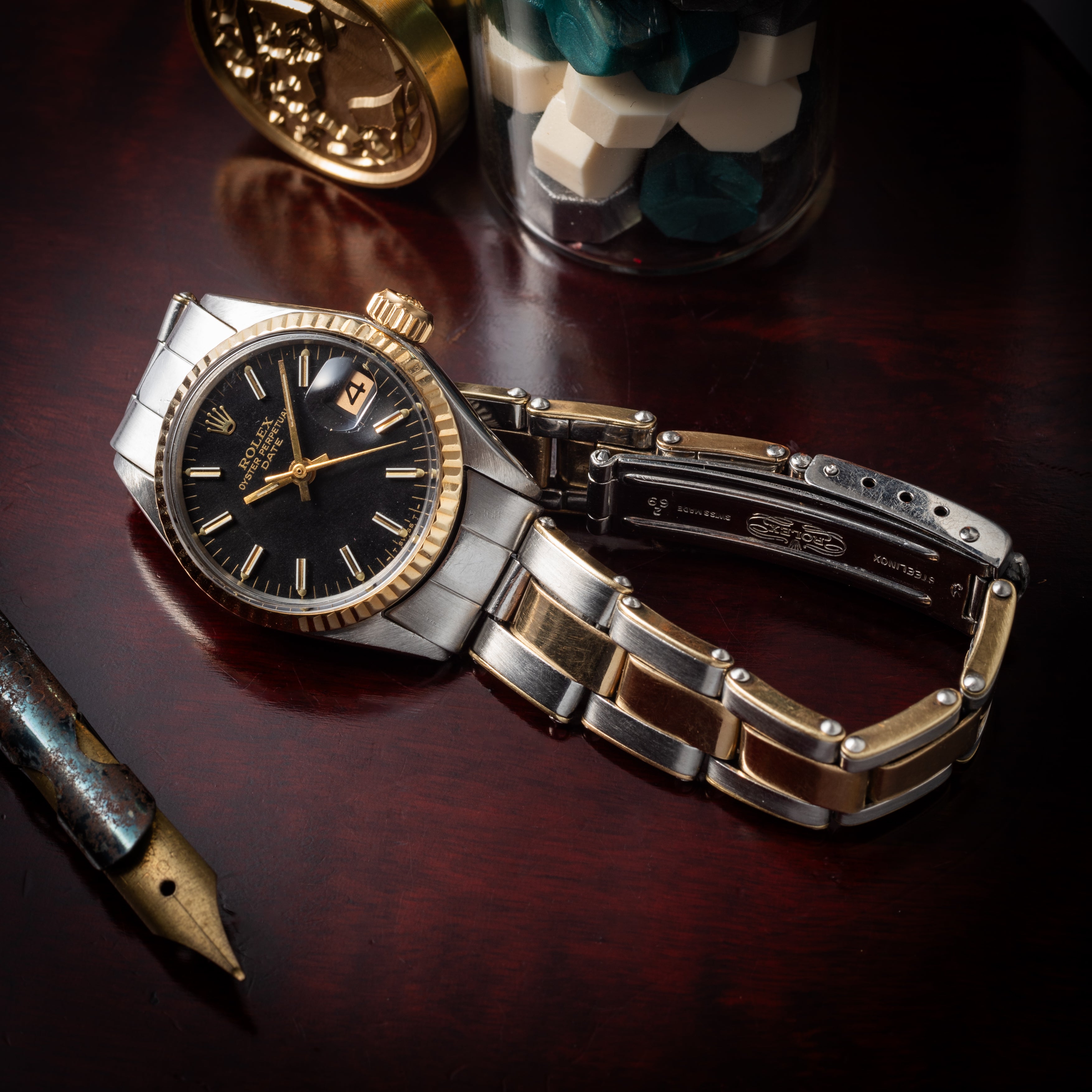 ロレックス レディース 1964年製 オイスターパーペチュアルデイト コンビ Ref.6517