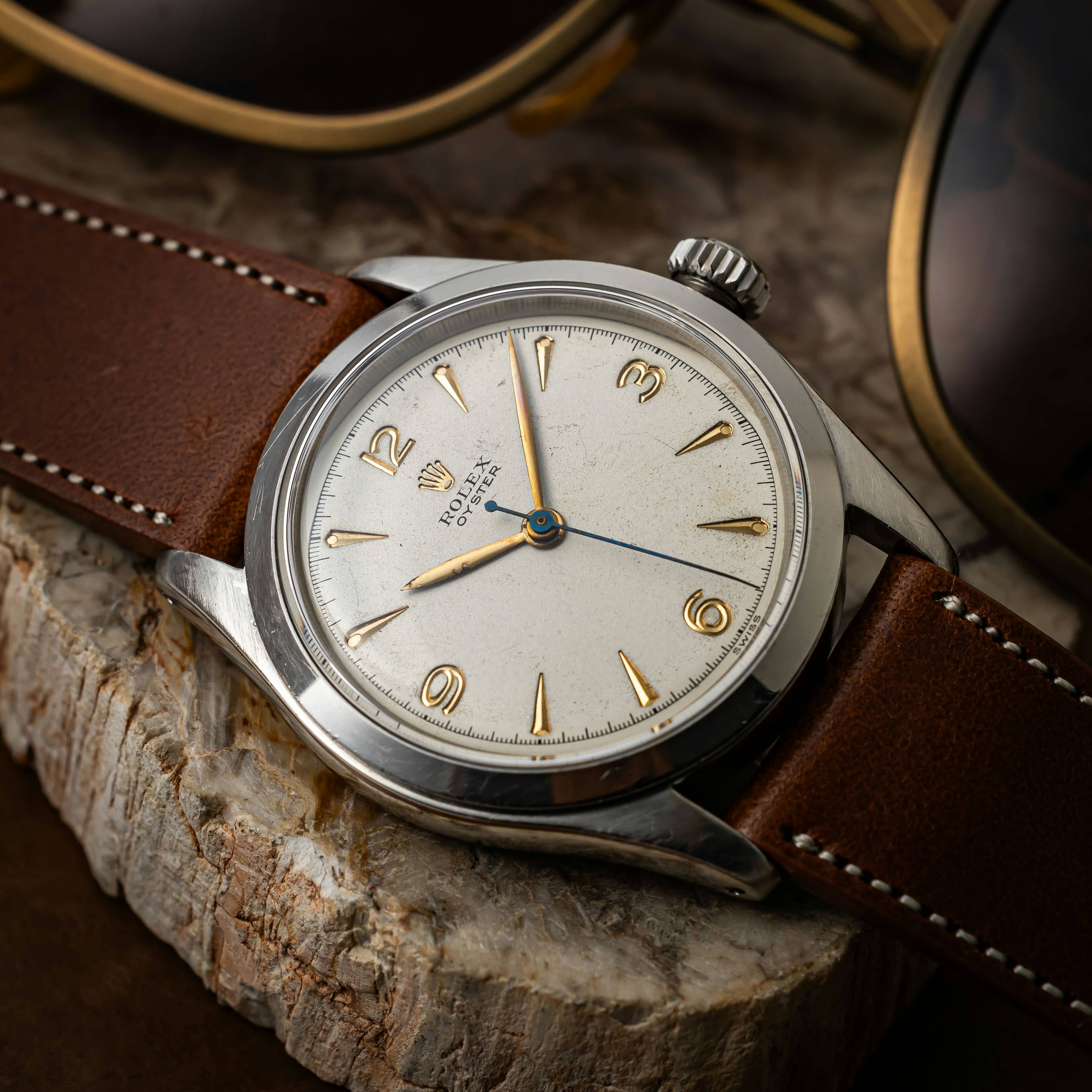 ロレックス オイスター 1953年製 Ref.6282 手巻き オリジナル彫文字盤 ＋リューズ