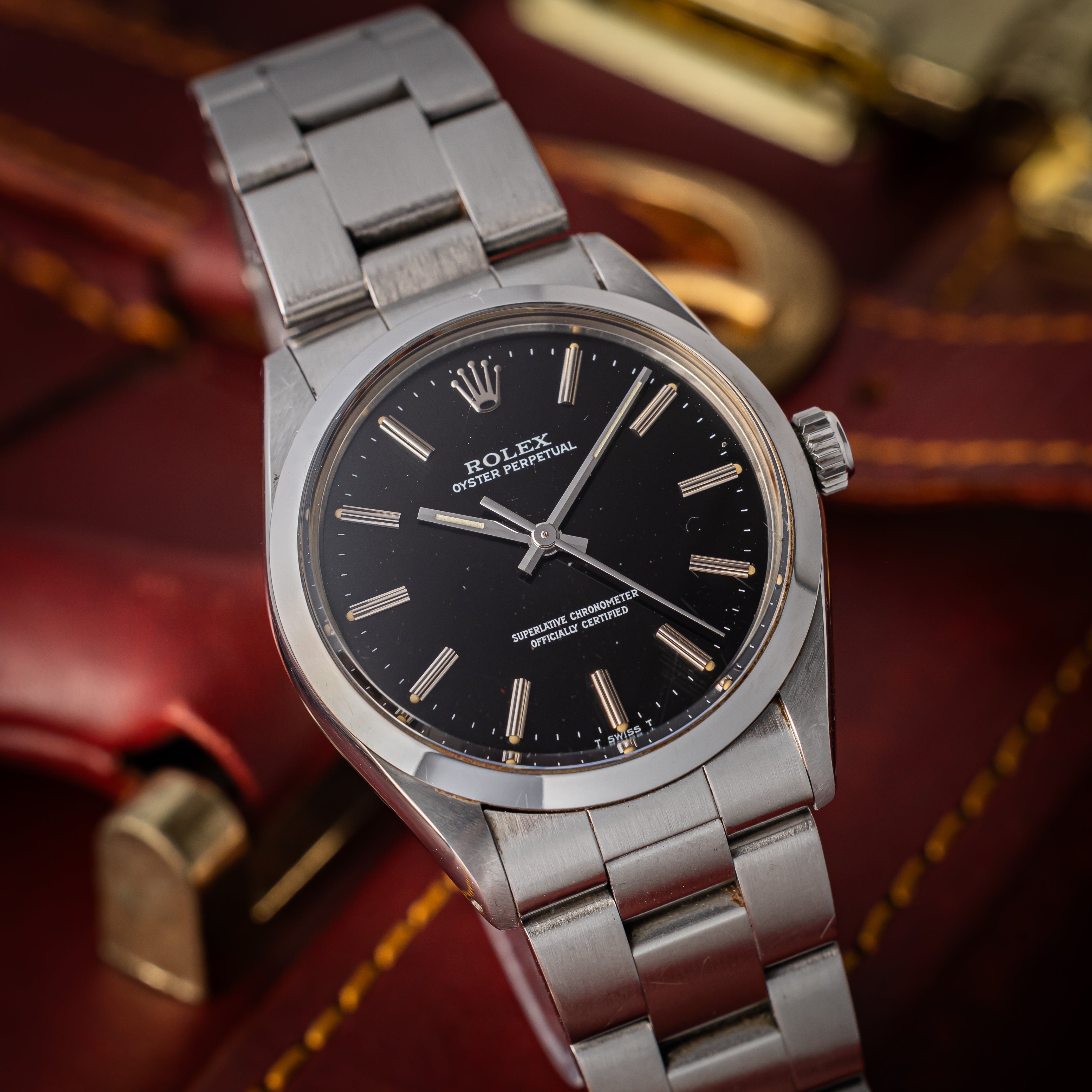 ロレックス オイスターパーペチュアル 1989年～1990年製 Ref.1002 ブラックダイヤル ブレス付き
