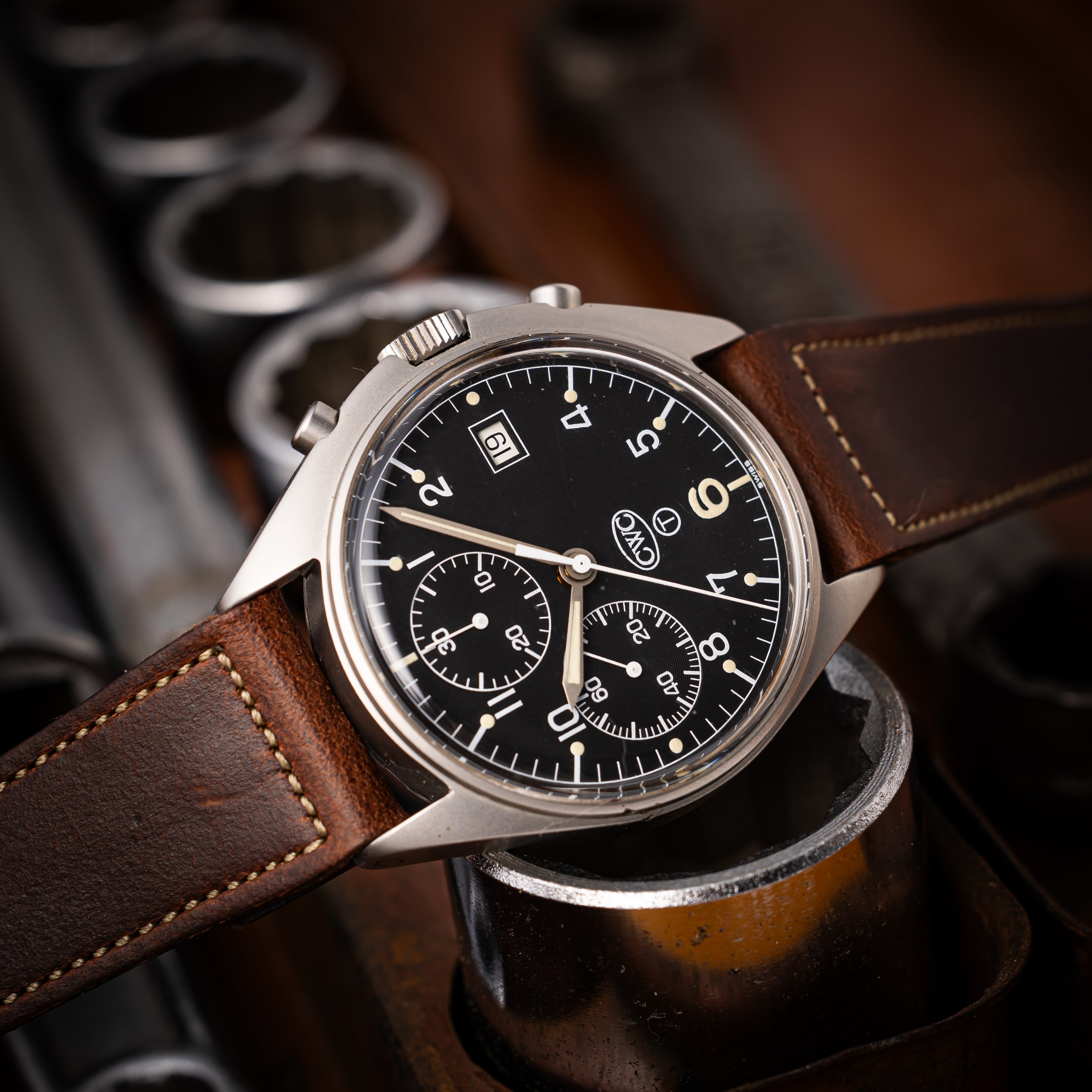 CWCブロードアロー ミリタリークロノグラフ 1990年代製 Ref.6645-99