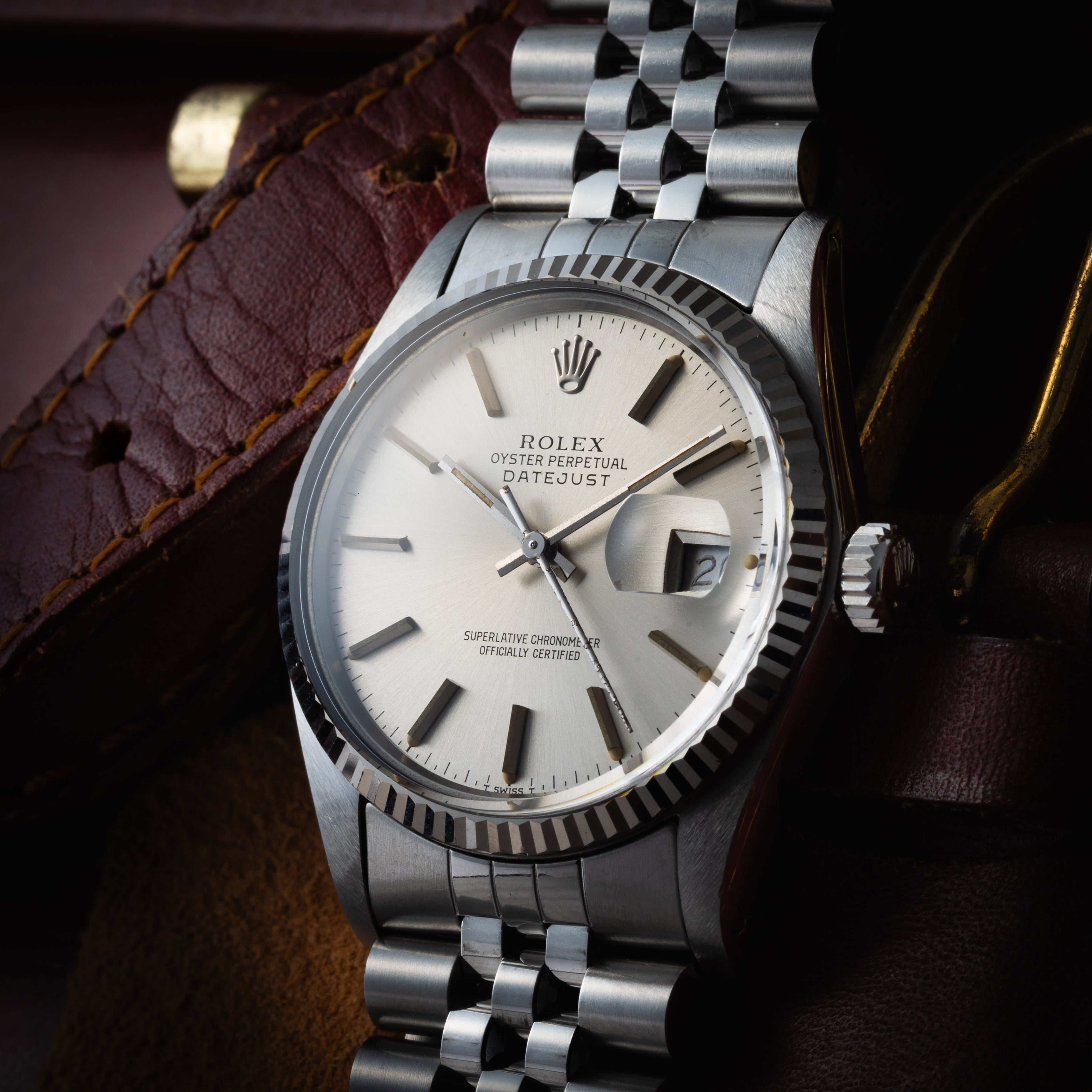 ロレックス デイトジャスト 1984年製 Ref.16014 WGベゼル 箱付き