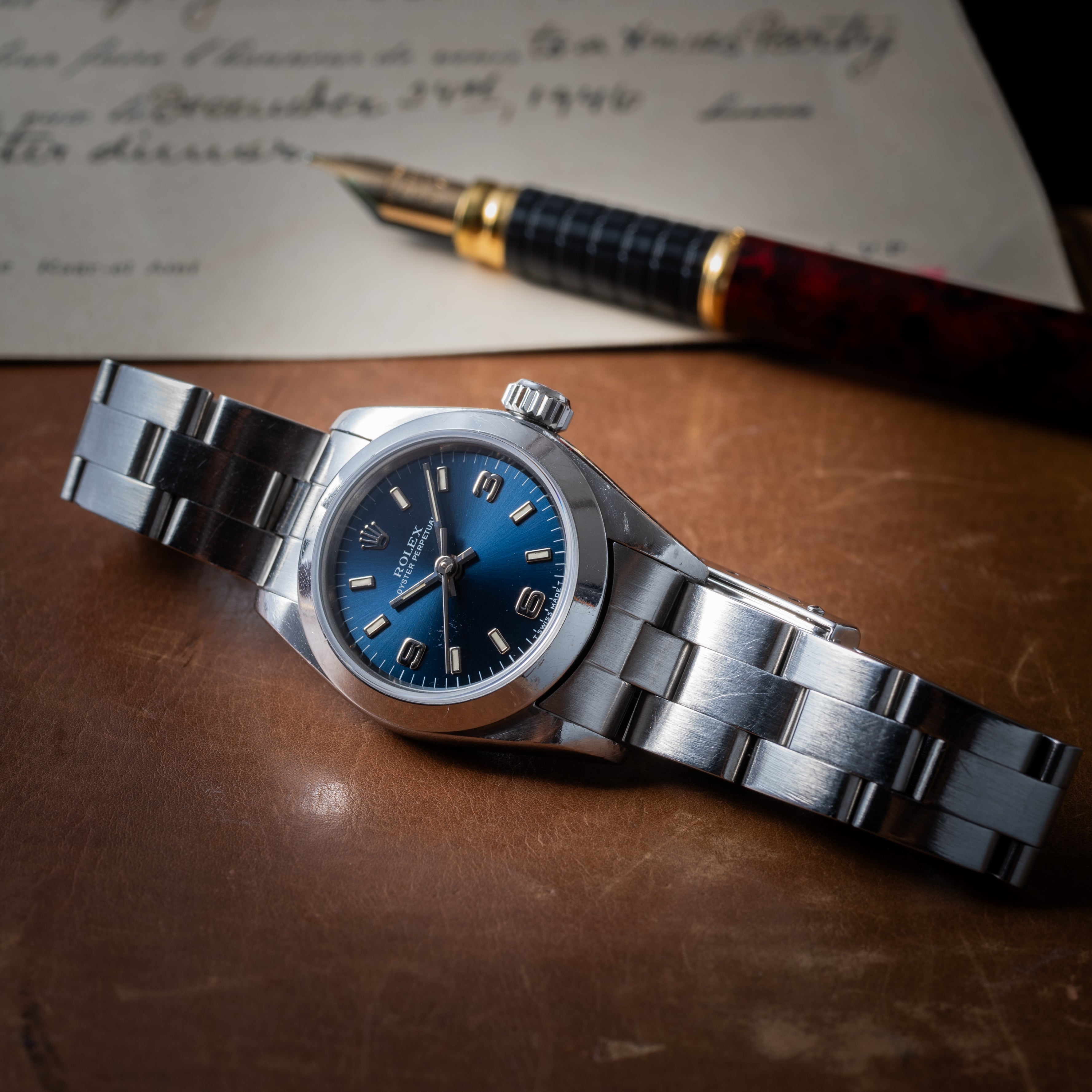 ロレックス 1997年～1998年製 レディース オイスターパーペチュアル Ref.67180 ブルーダイヤル