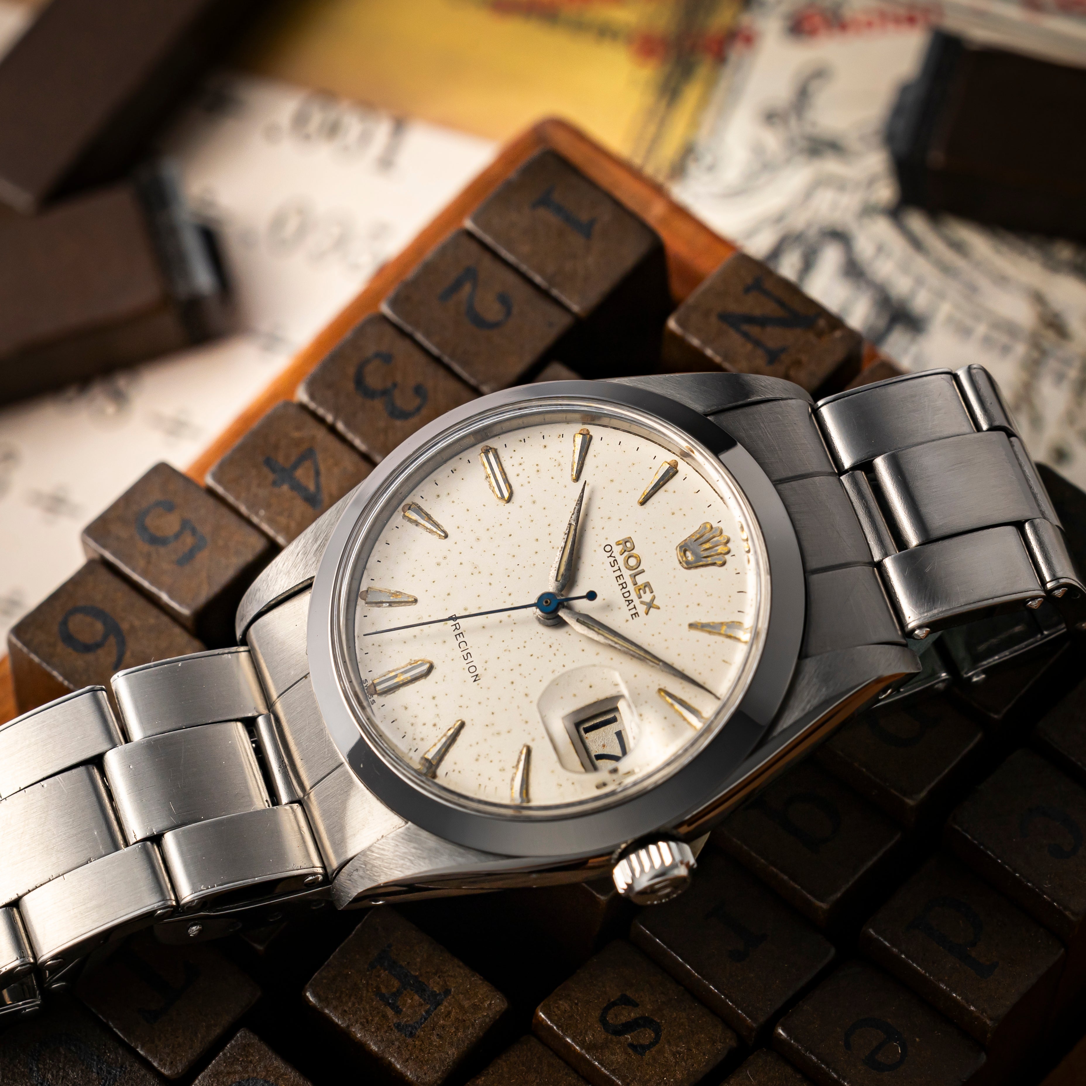 ロレックス オイスターデイト 1960年製/昭和35年製 Ref.6694 剣針 リベットブレス