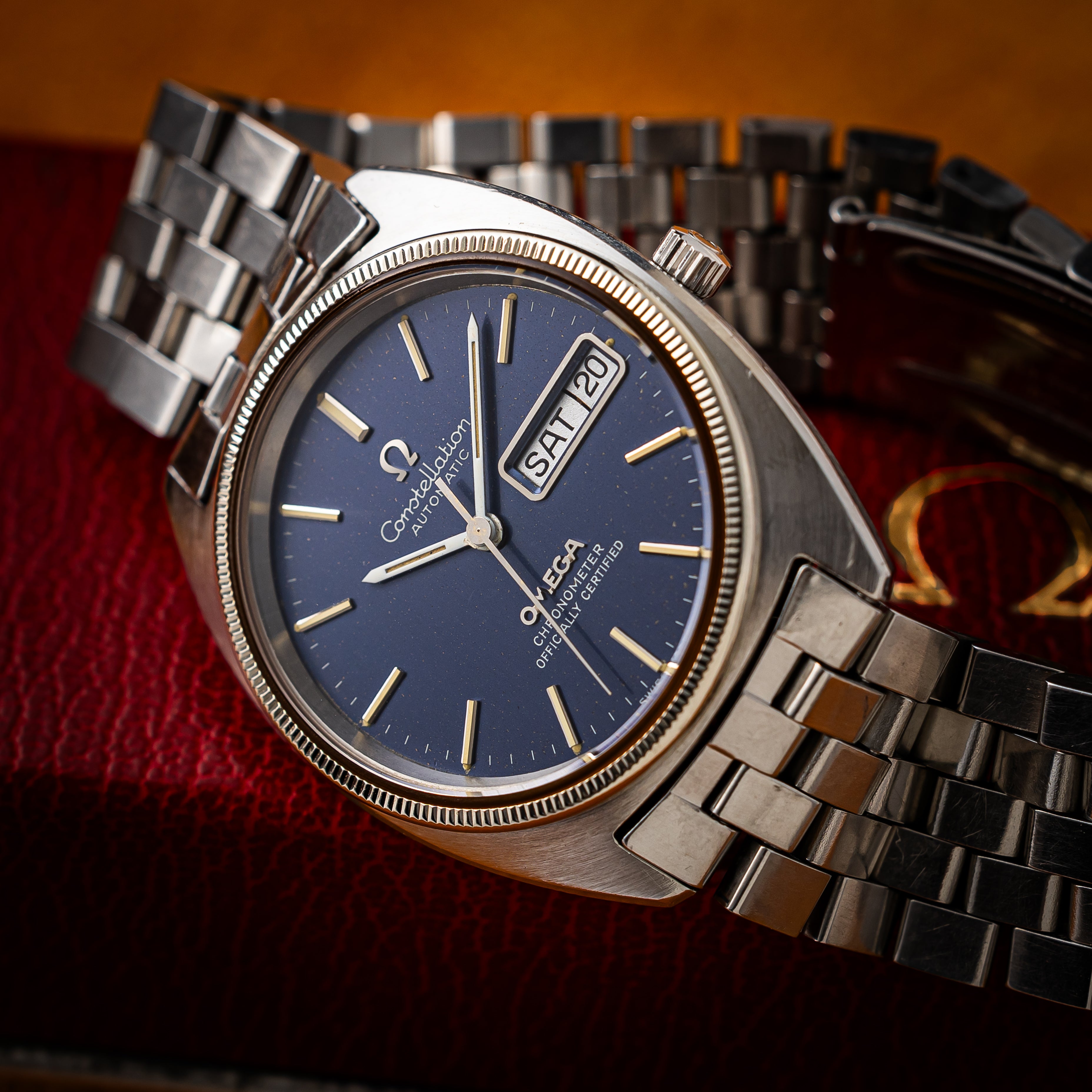 オメガ コンステレーション 1972年製 ジェンタ 後期 デイデイト ブルーダイヤル 箱付き