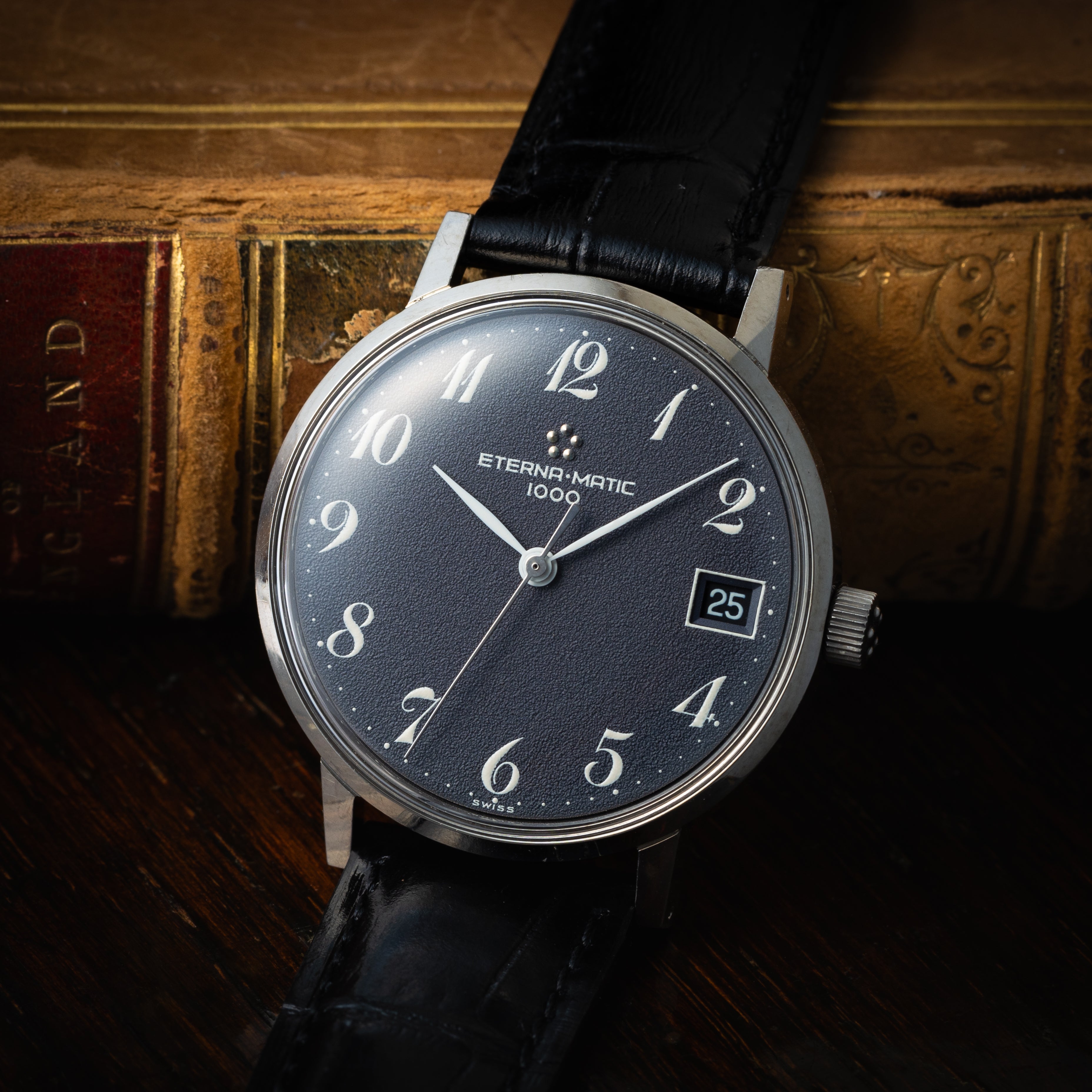 エテルナ マチック1000 1960年代製 グレーアラビアダイヤル スクリューバック