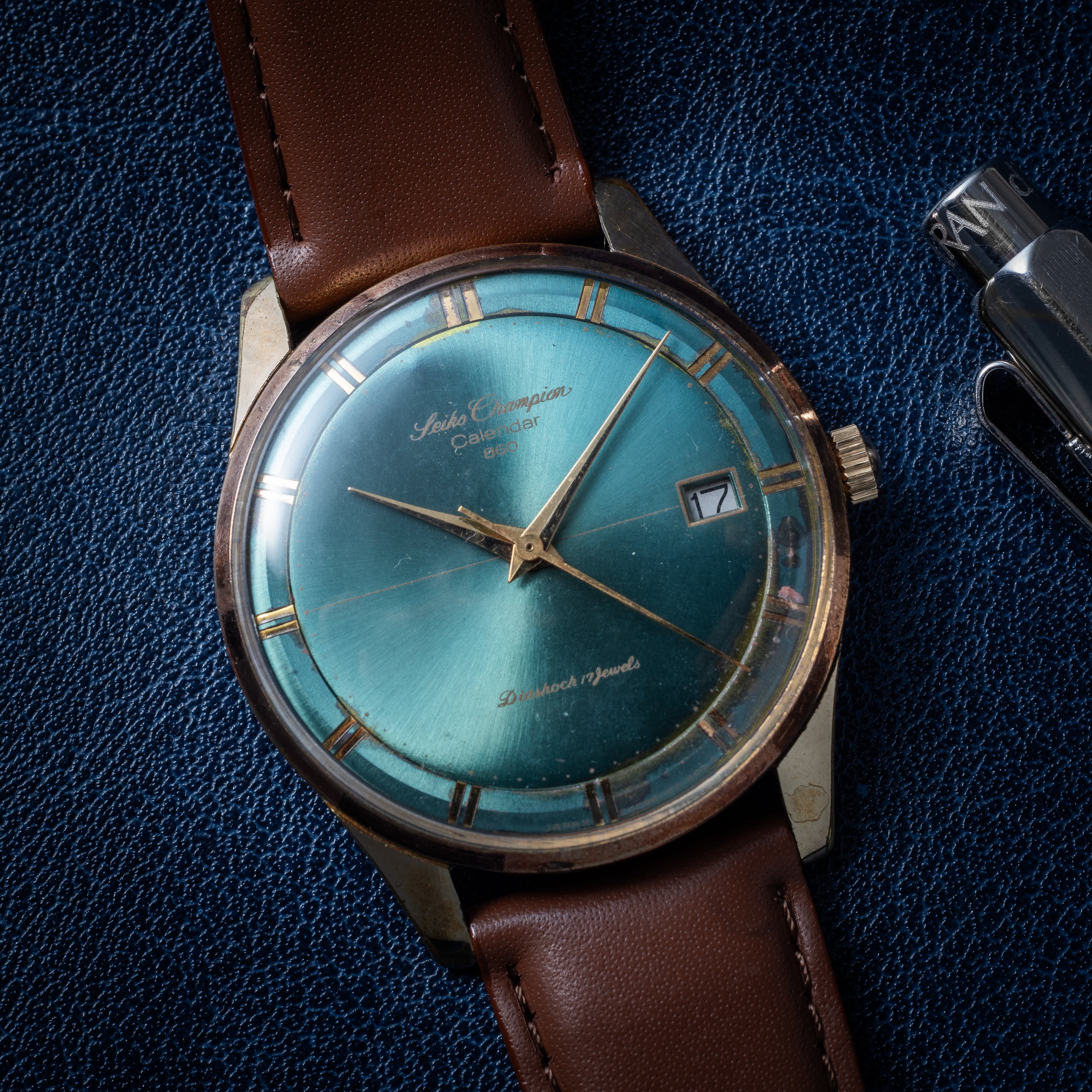 セイコー チャンピオン カレンダー860 1965年製 Ref.J15017 ブルーグリーンダイヤル