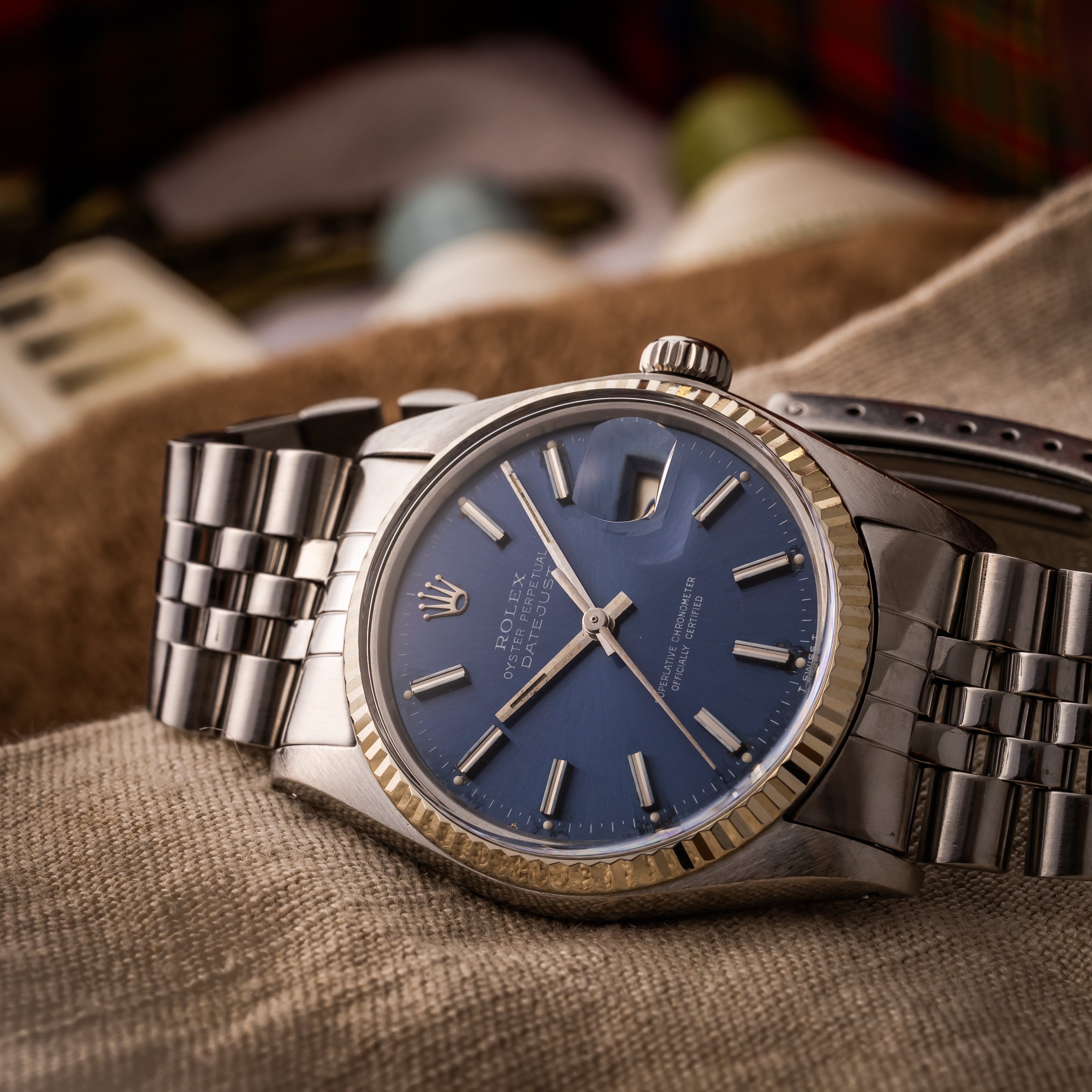 ロレックス デイトジャスト 1983年製 Ref.16014 ブルーダイヤル ホワイトゴールドベゼル