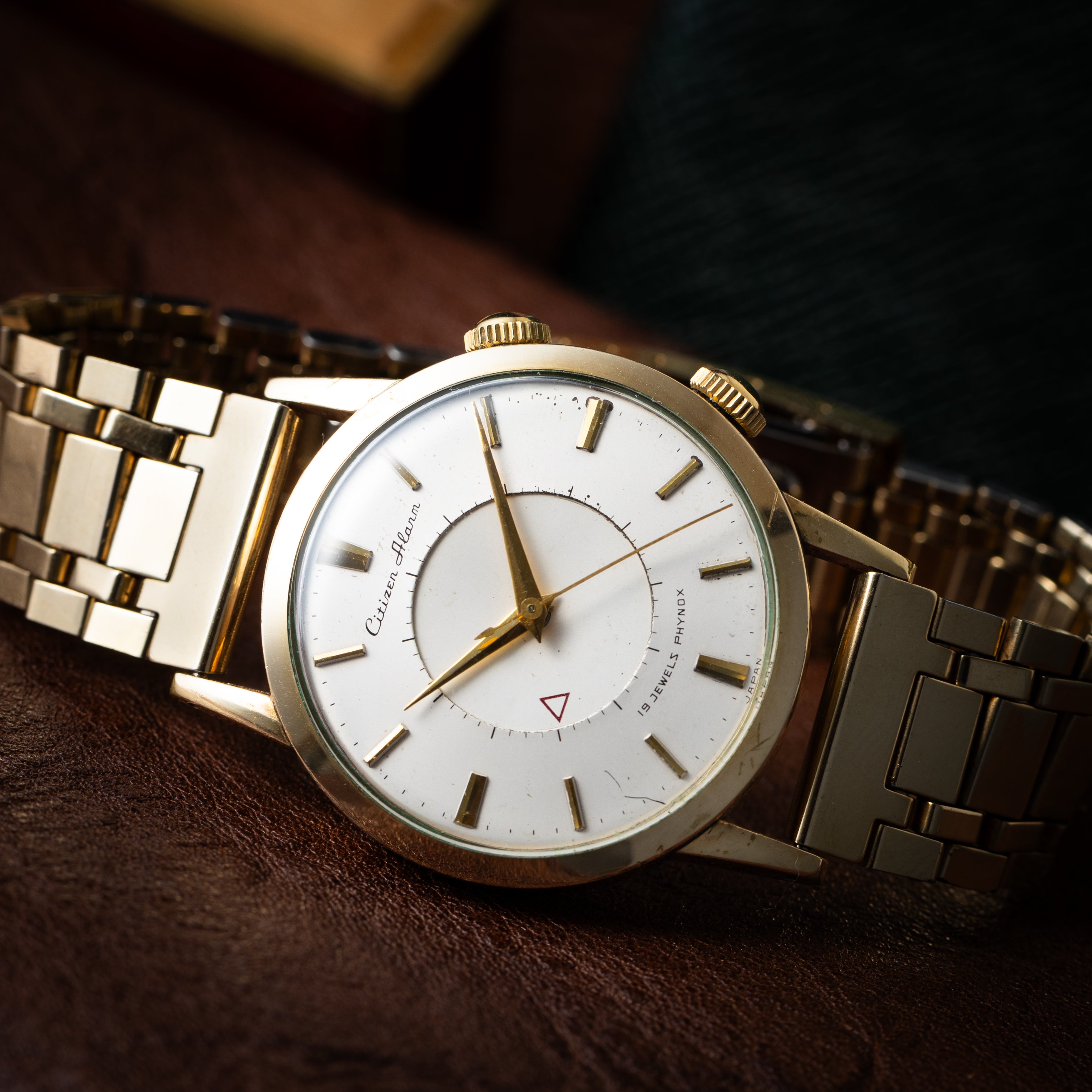 シチズン アラーム 手巻き 1950年代製 ジャガールクルトフェイス ブレス付き