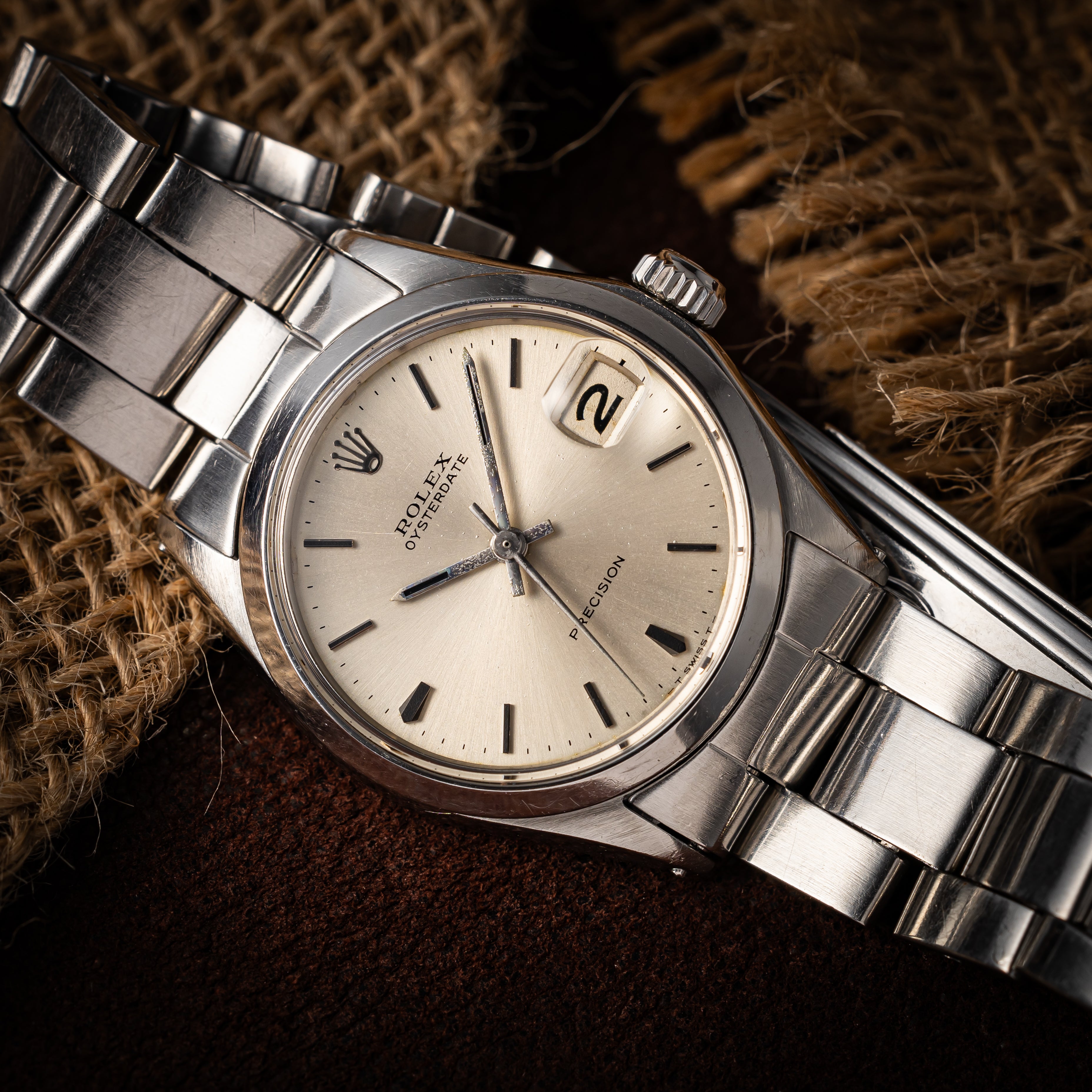 ロレックス オイスターデイト1970年代製/昭和45年製 Ref.6466 シルバーダイヤル 純正オイスターブレス