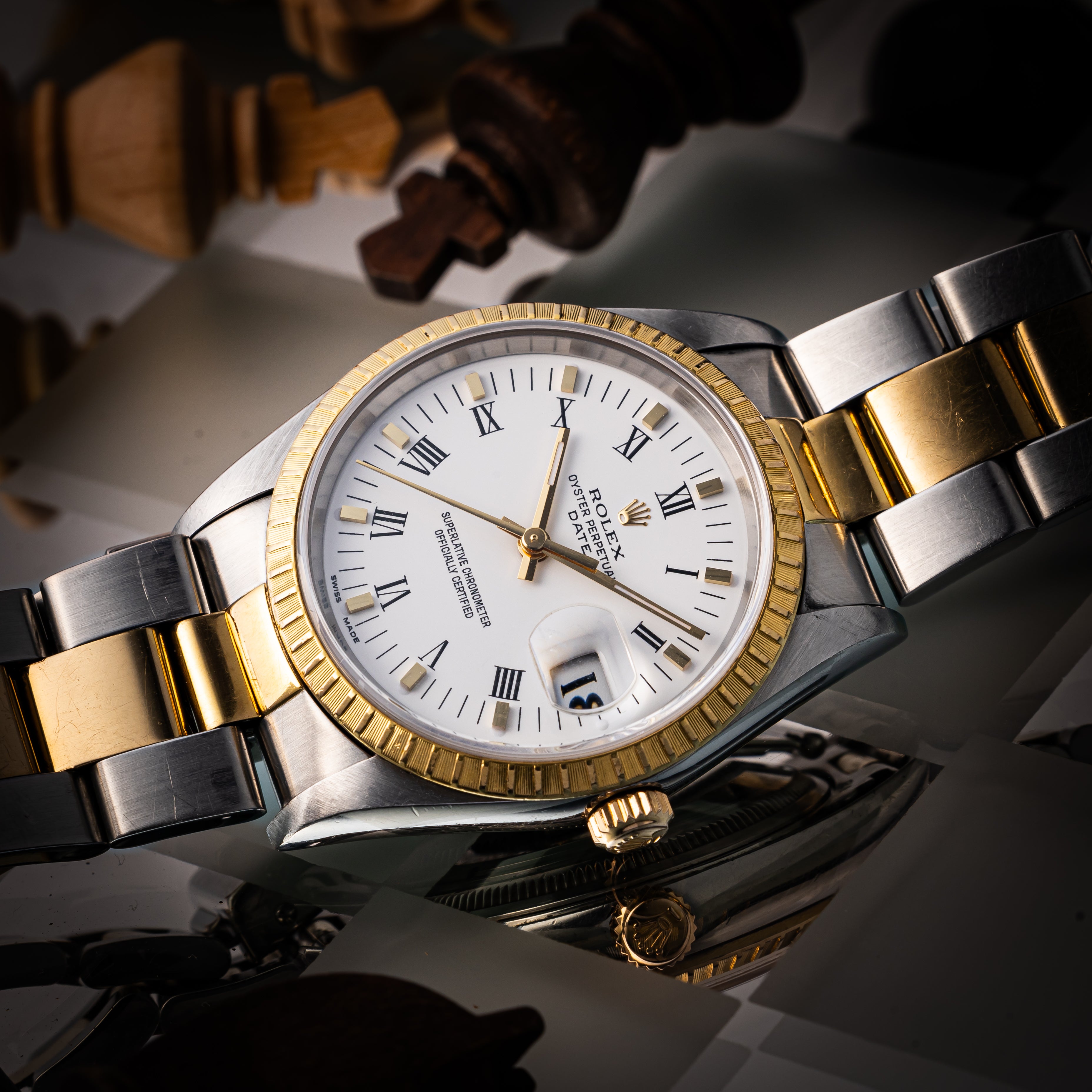 ロレックス 1993年～1994年製 オイスターパーペチュアルデイト コンビ Ref.15223 ホワイトローマンダイヤル