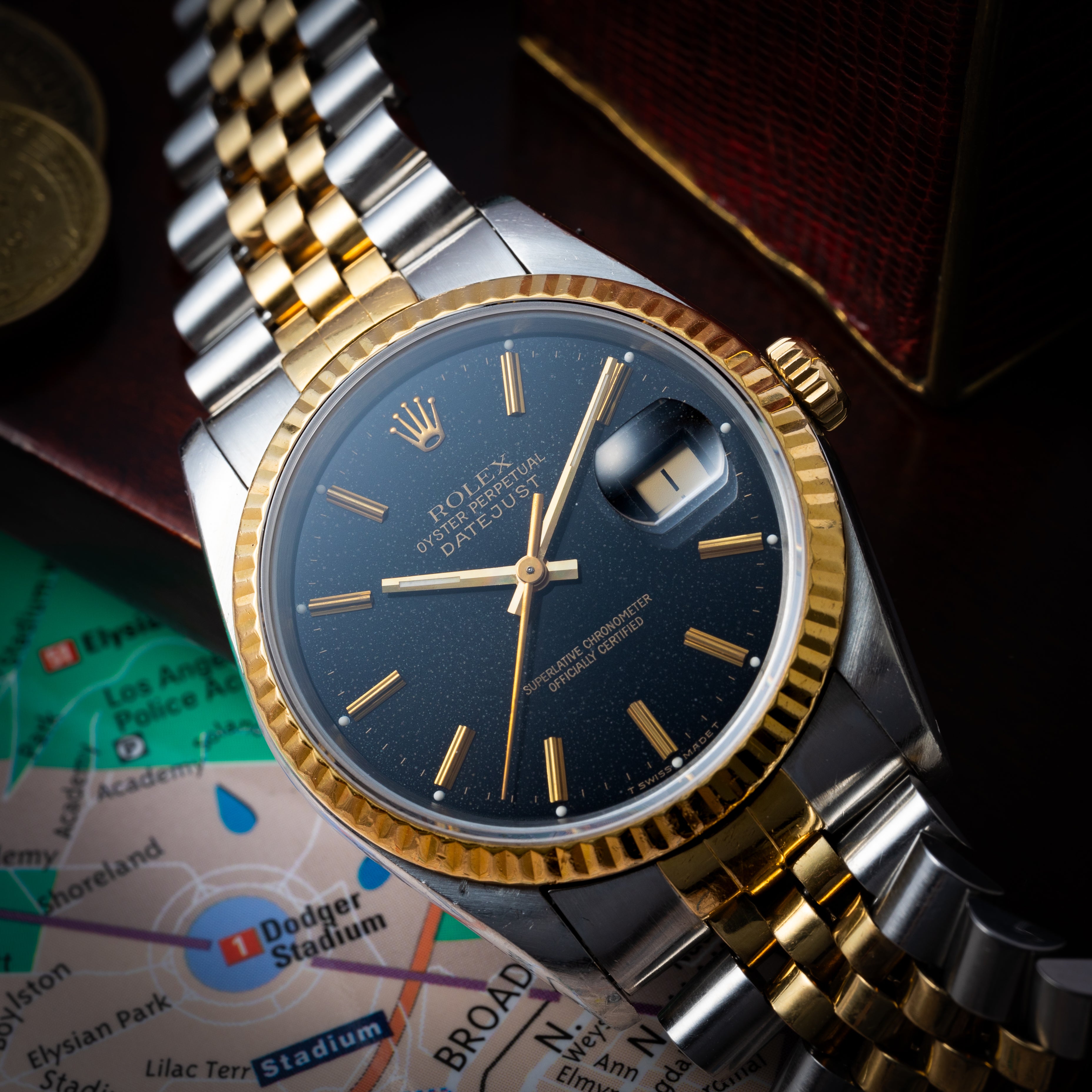 ロレックス デイトジャスト 1991年製 コンビ ブラックダイヤル Ref.16233 トリチウム