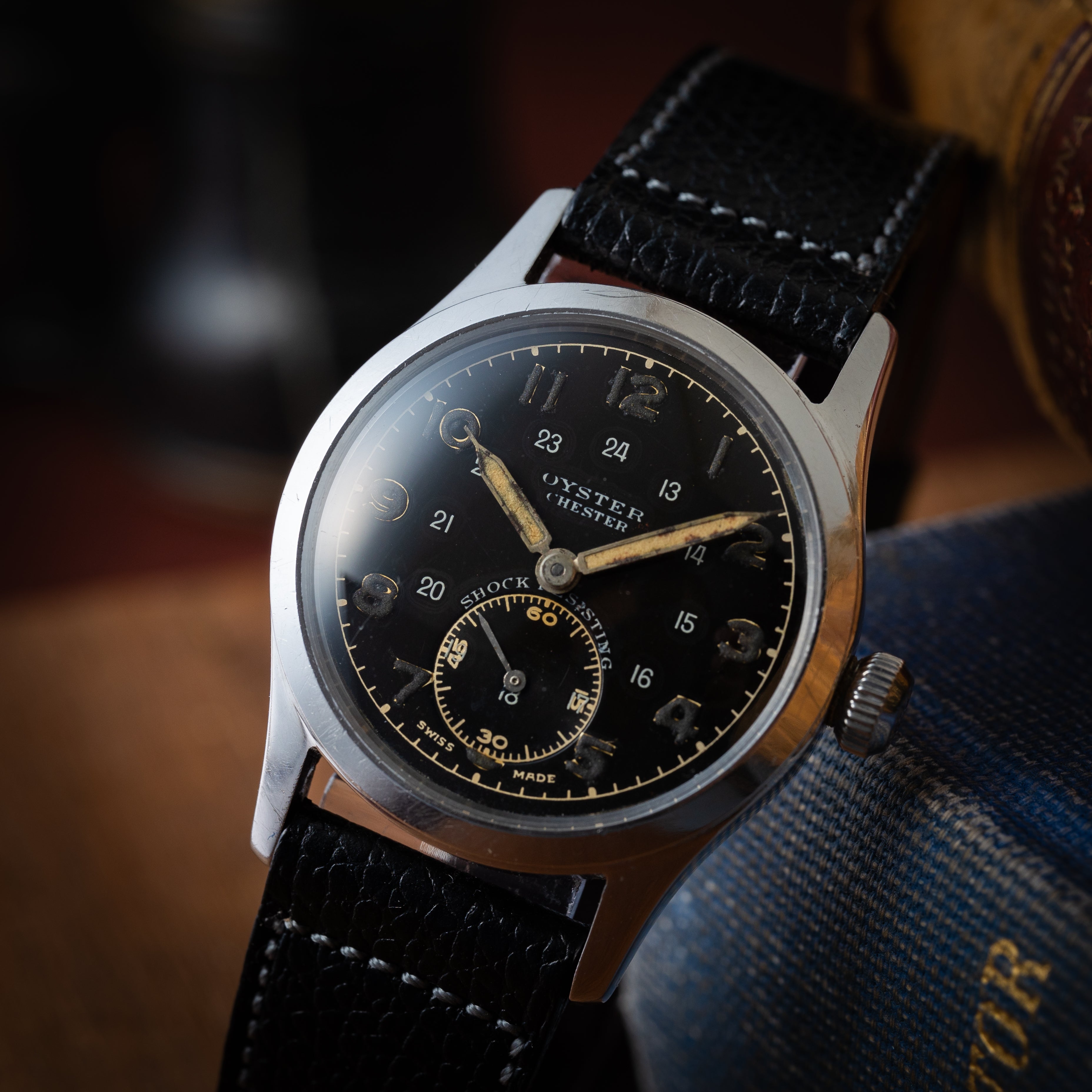 オイスター（チューダー） チェスター 1940年代製 手巻き Ref.4453 オリジナルブラックギルドダイヤル
