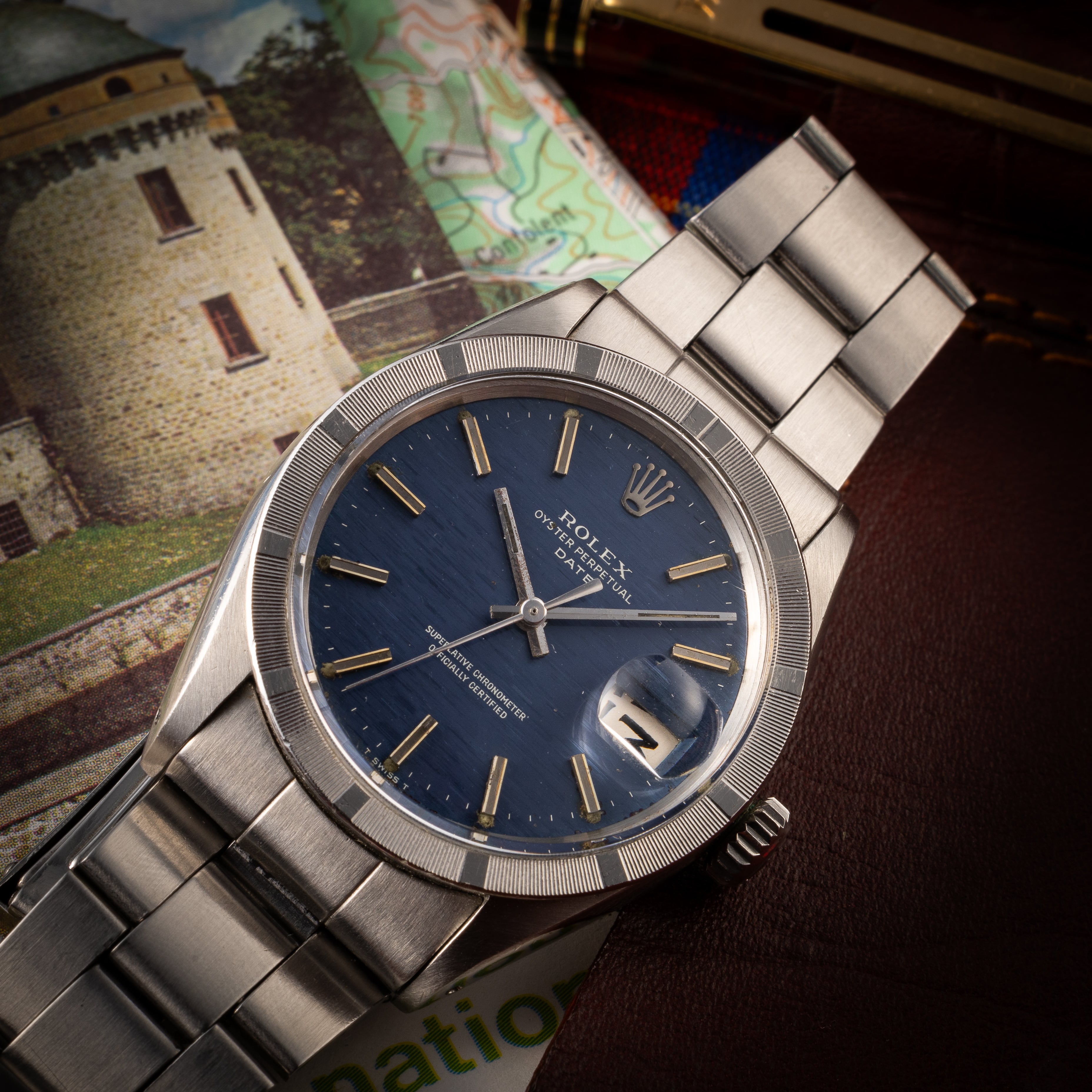 ロレックス 1969年製 オイスターパーペチュアルデイト Ref.1501 ブルーブリックダイヤル