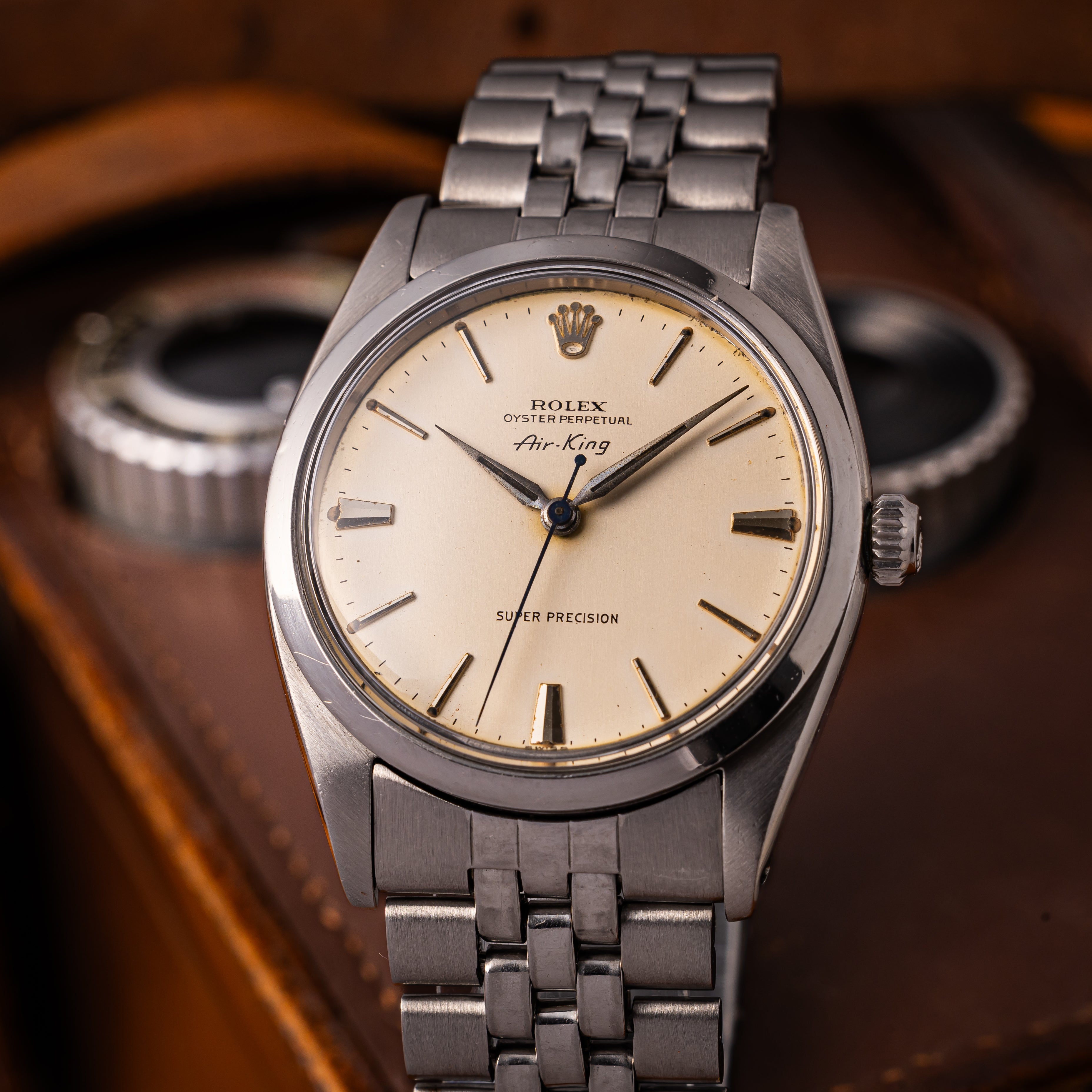 ロレックス エアキング 36mmケース 1959年製 Ref.5504 バタフライローター 金色リバーシングホイール