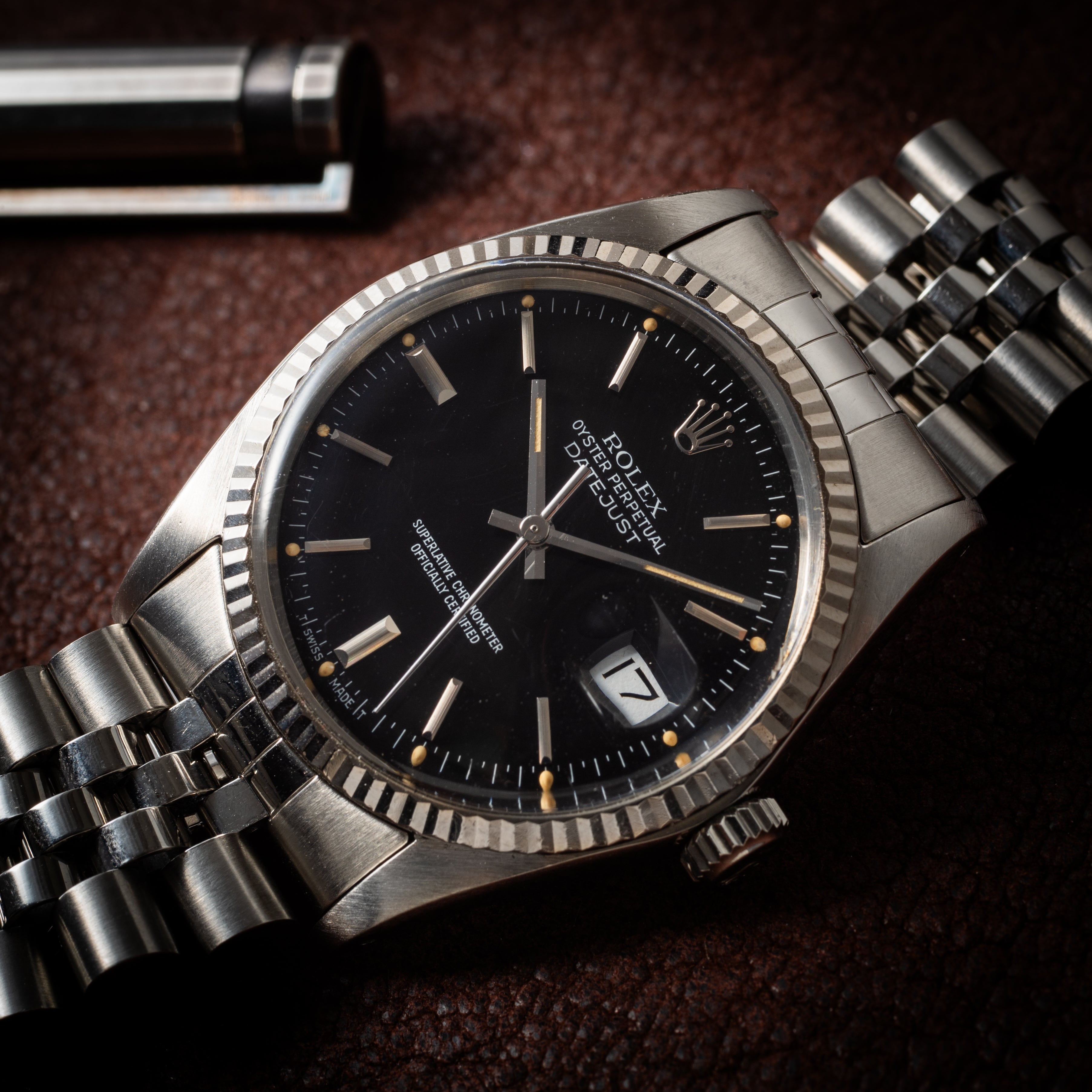 ロレックス デイトジャスト 1984年製 Ref.16014 ブラックダイヤル ギャラ、タグ付き