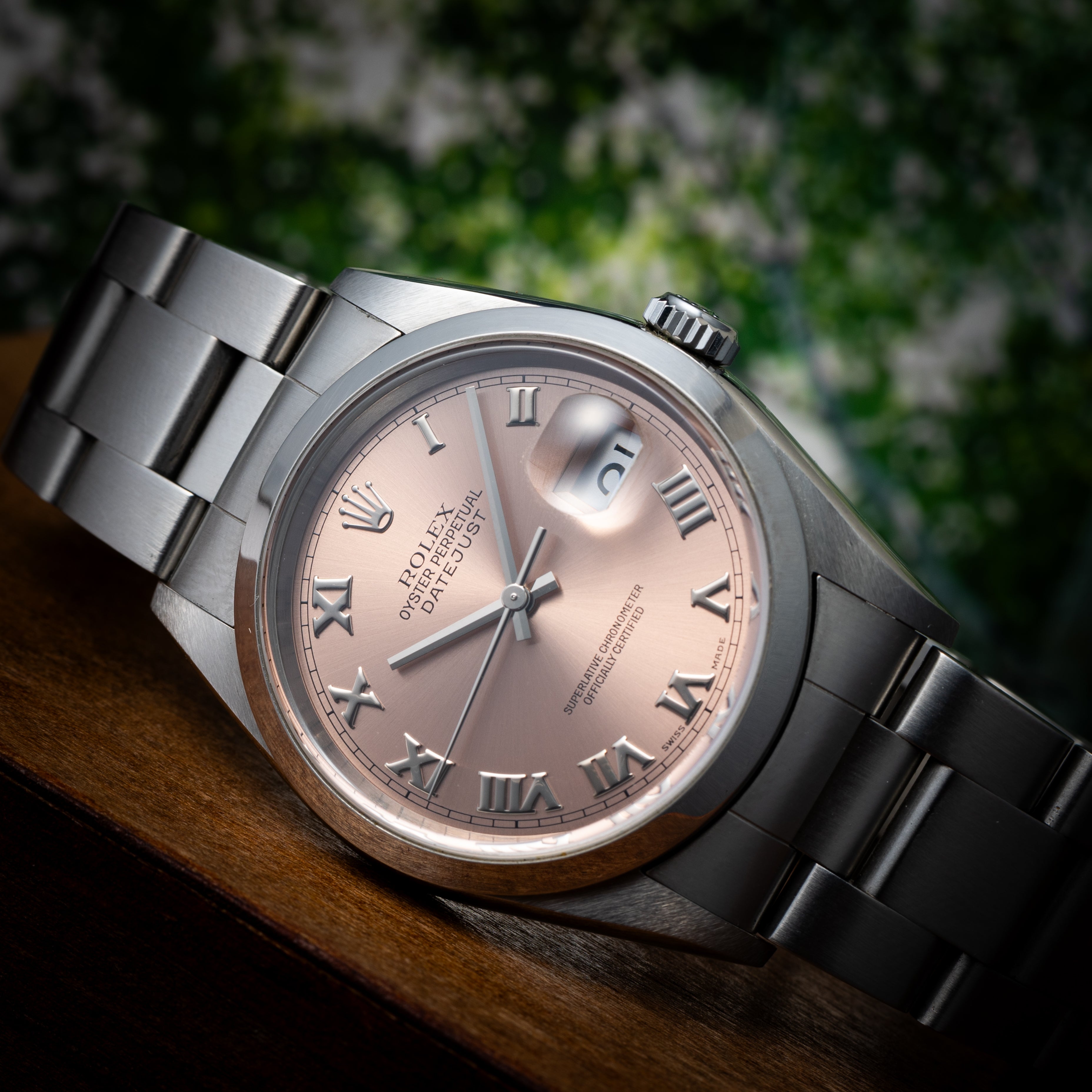 ロレックス デイトジャスト 2000年～2001年製 Ref.16200 ピンクローマンダイヤル 箱、冊子、タグ付き