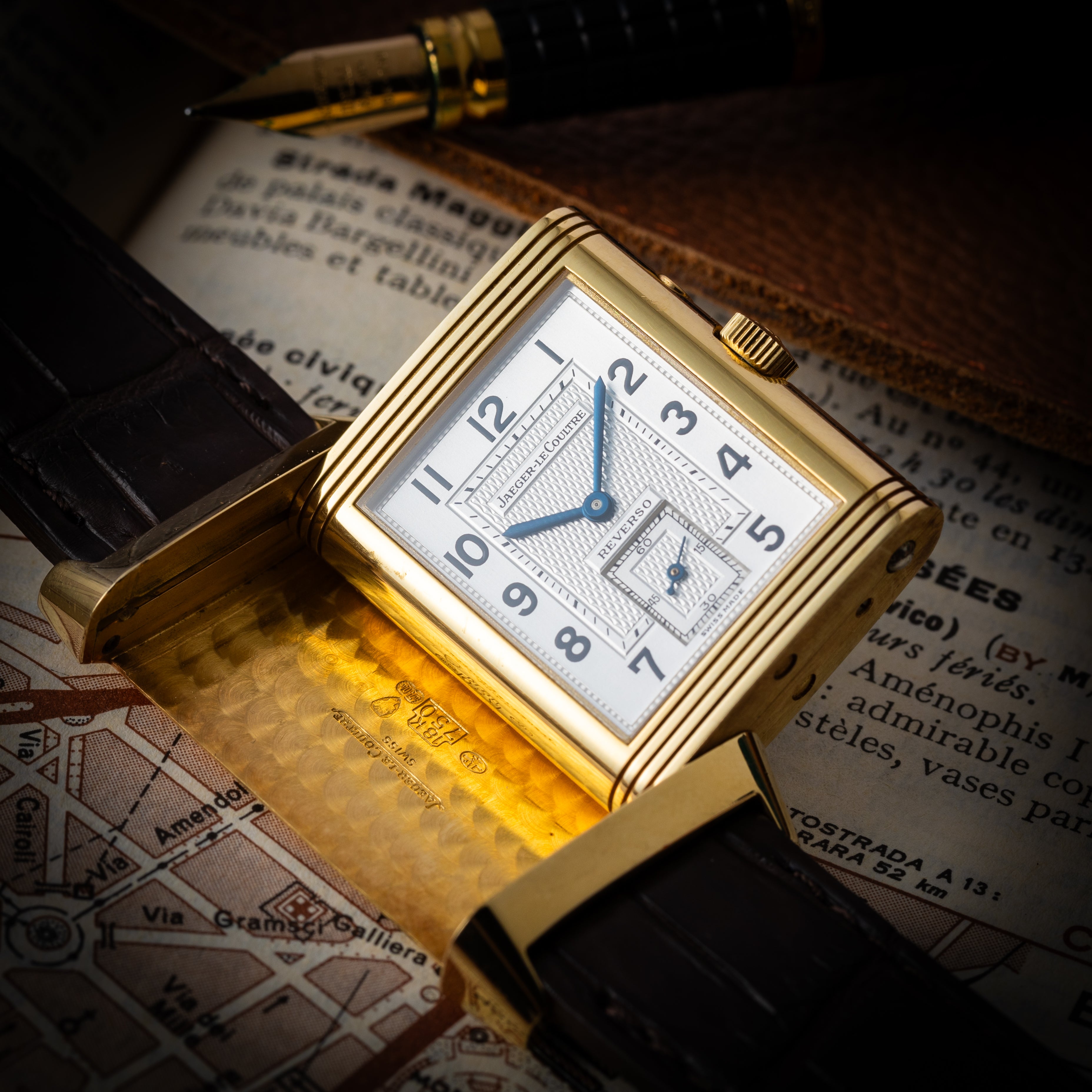 ジャガールクルト レベルソ デュオ ナイト＆デイ1990年代後半製 18金無垢 Ref.270.140.542B 純正Dバックル 箱、ギャラ付き