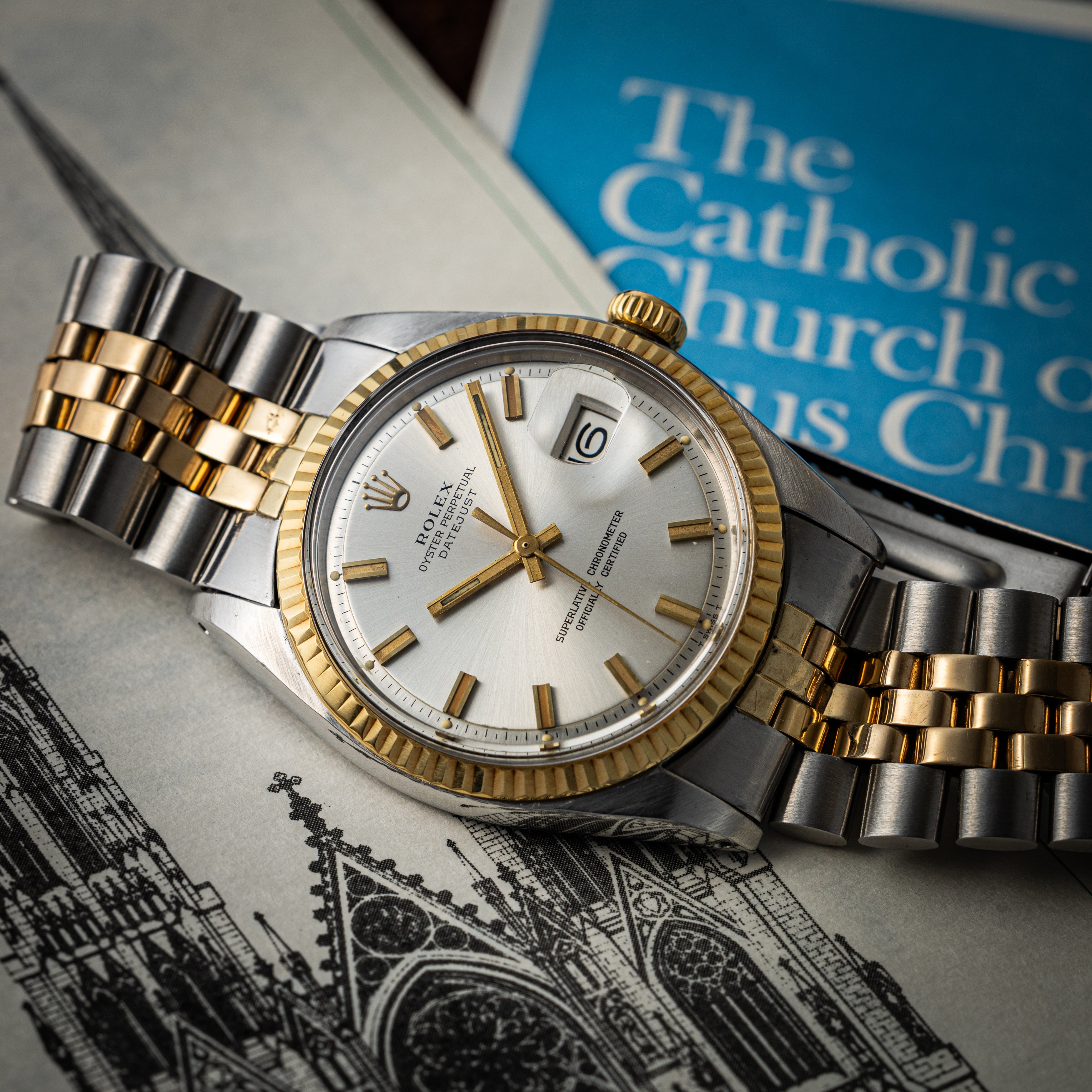 ロレックス デイトジャスト コンビ  ワイドボーイ 1971年製 Ref.1601 USコンビブレス