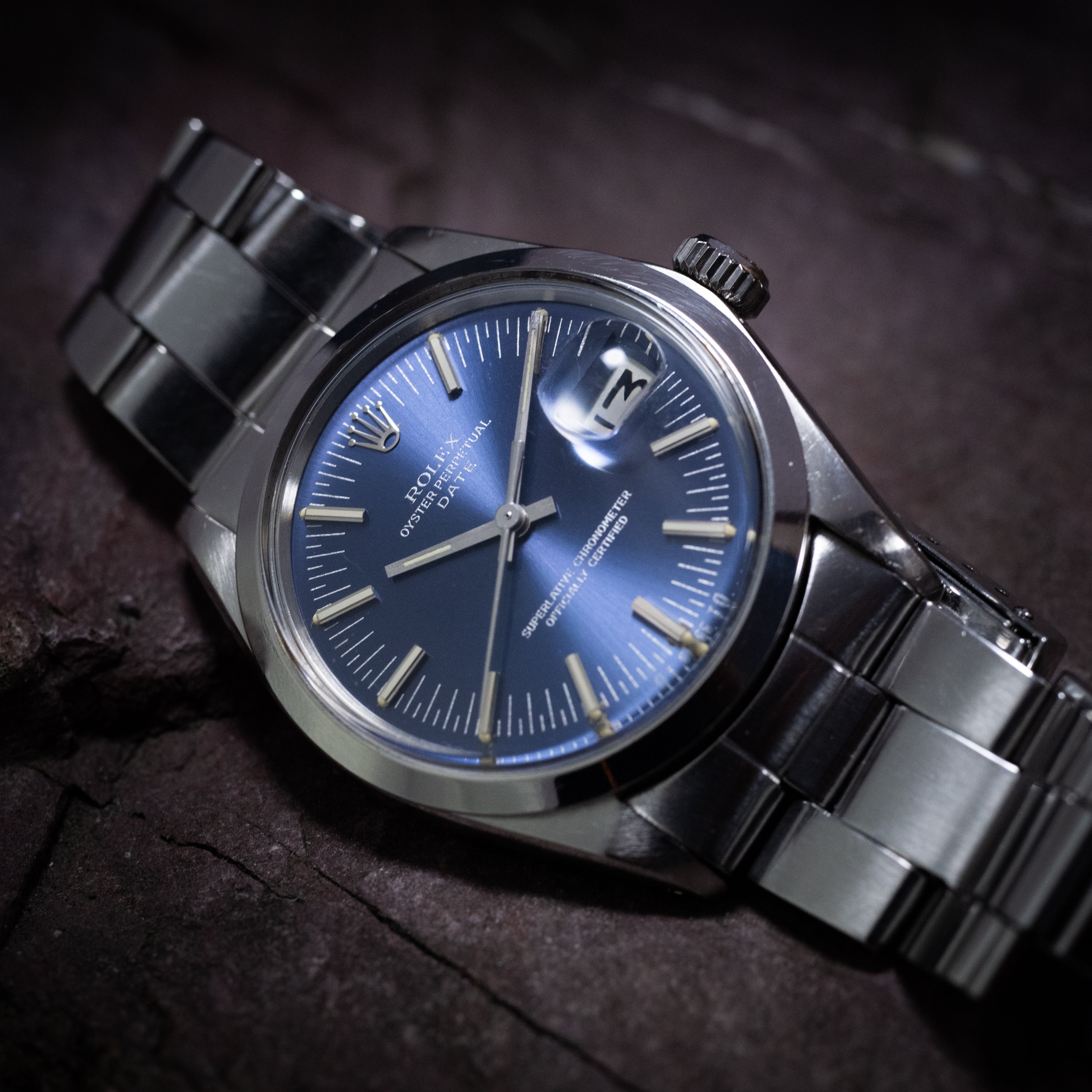ロレックス パーペチュアルデイト Ref.1500 ブルーラジアルダイヤル1972年製