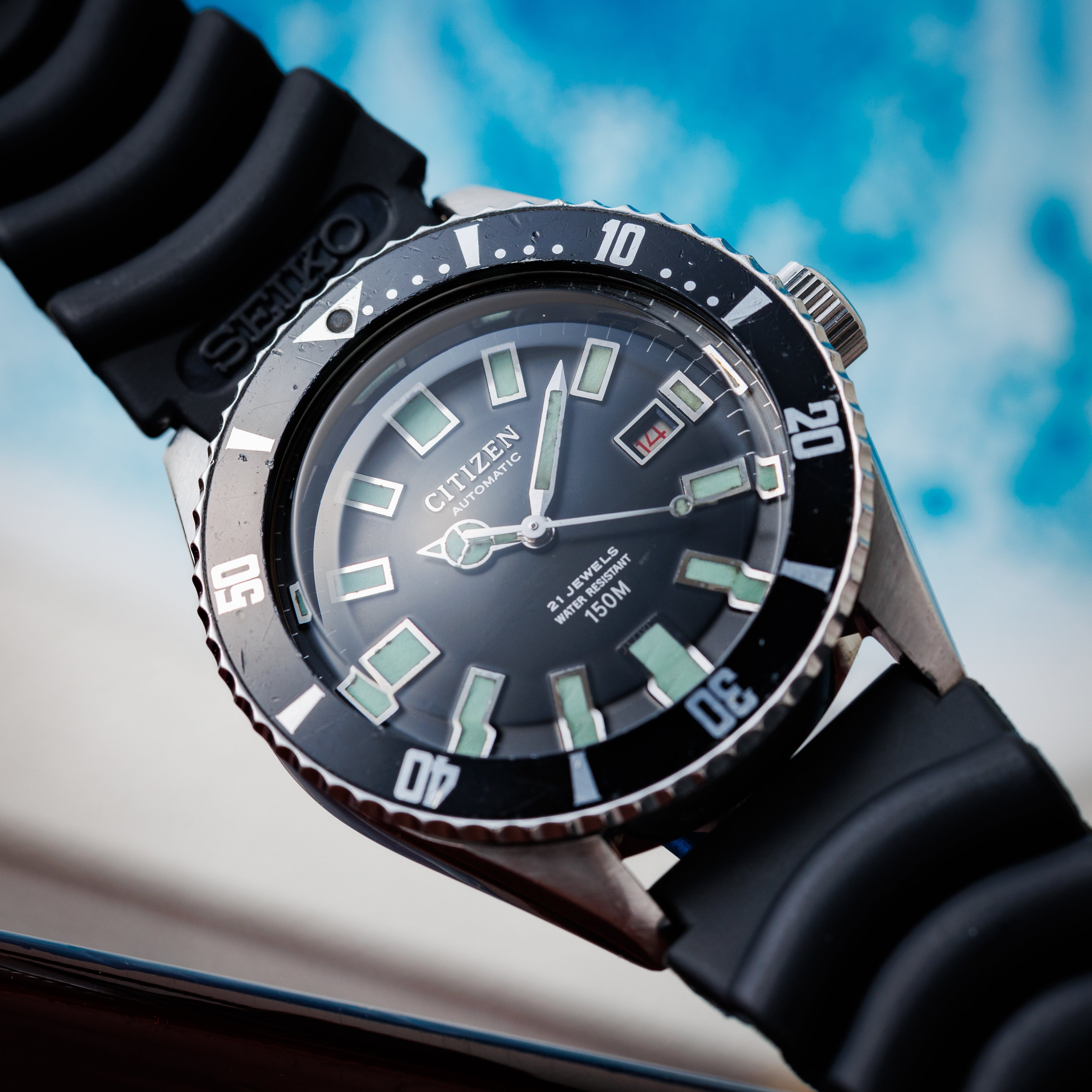 シチズン 150m チャレンジダイバー 1976年製 赤カレンダー 4‐600851Y