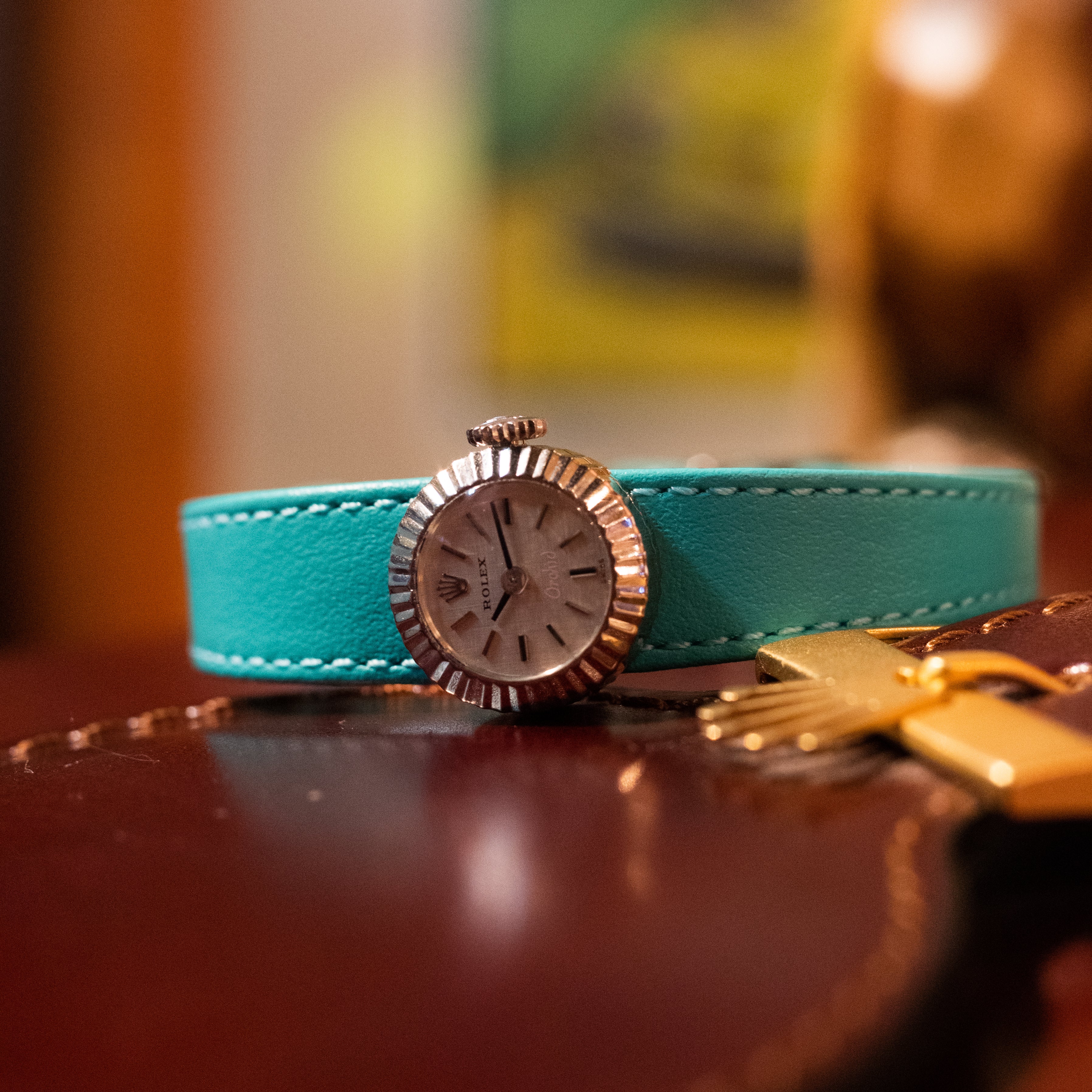 ロレックス カメレオン オーキッド WG 革ベルト 1960年代