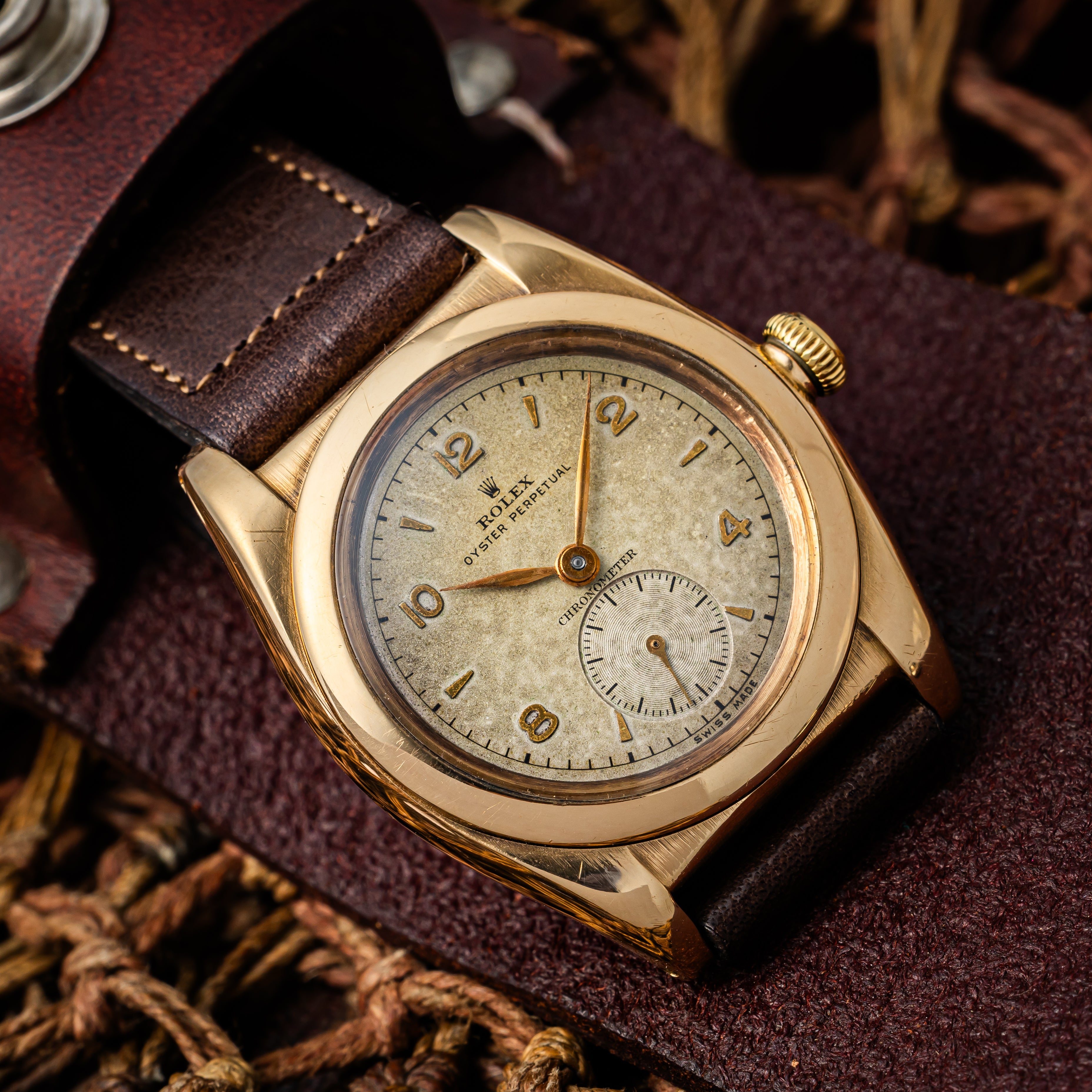 ロレックス バブルバック 14金ピンクゴールド 1946年製 スモールセコンド Ref.3130