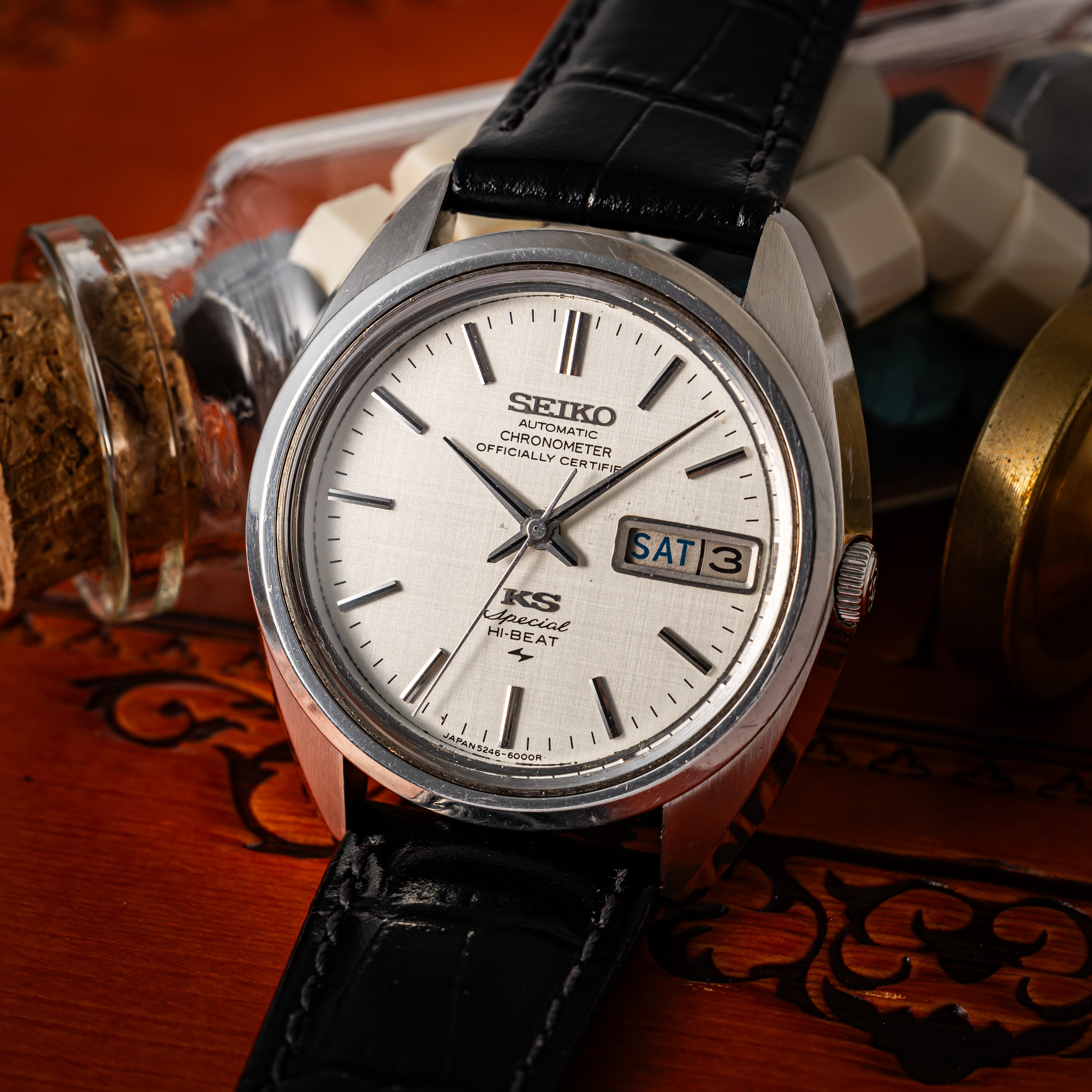 キングセイコー クロノメーター スペシャル 1973年製 Ref.5246-6000 純正尾錠付き 国際電信電話㈱