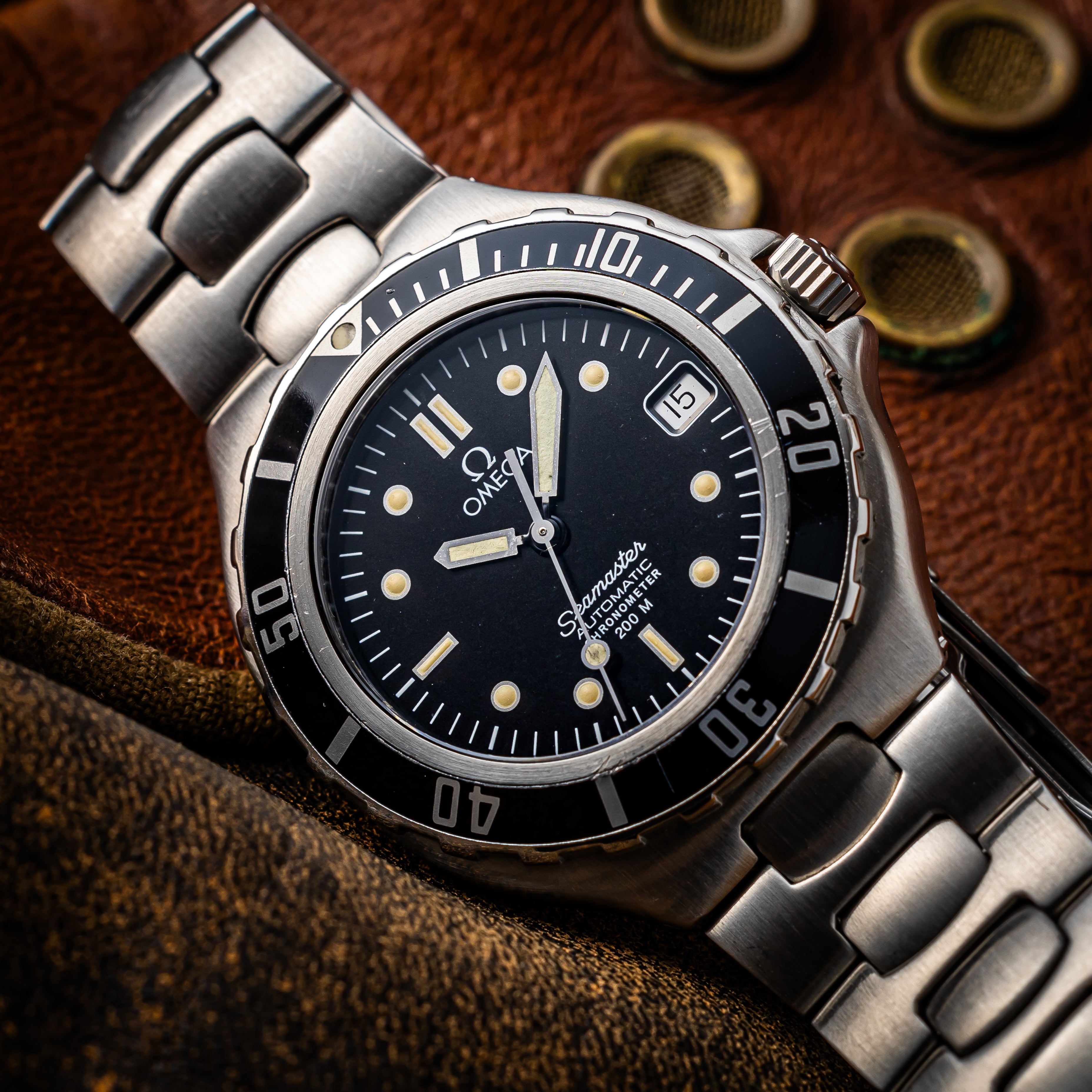 オメガ シーマスター クロノメーター 200m プレボンド 1988年製 Ref.368.1062 箱、ギャラ付き