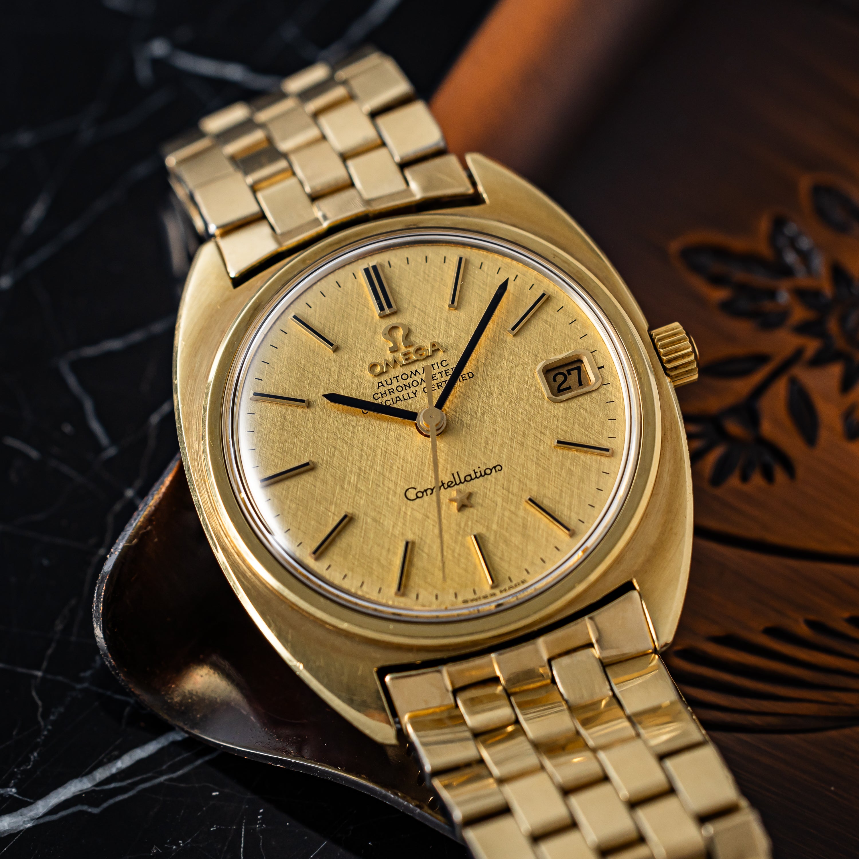 オメガ コンステレーション 1970年製 Ref.CD168.017SP 金張り リネンダイヤル