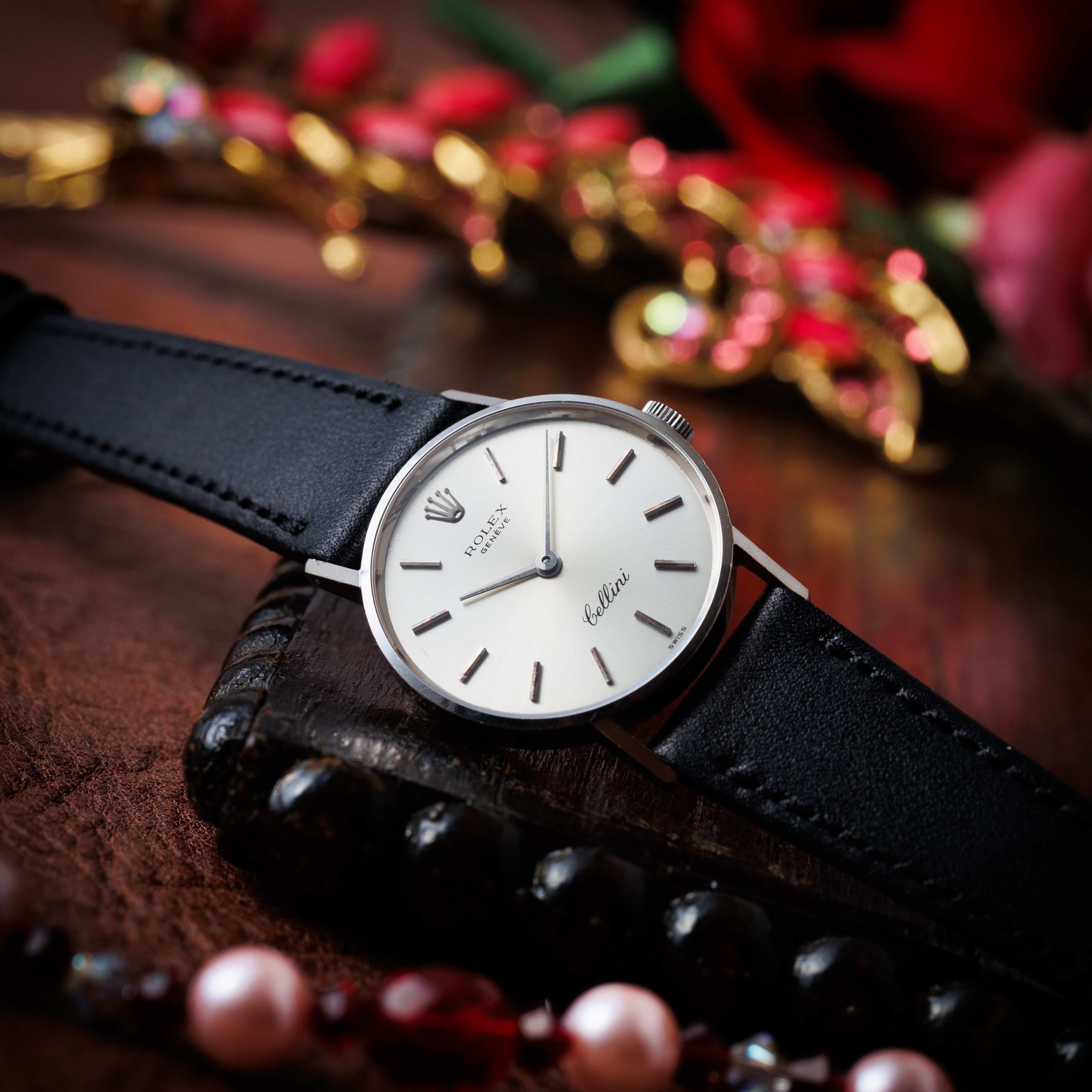 ロレックス チェリーニ レディース 1970年製 Ref.3810 18金ホワイトゴールド 純正尾錠付き