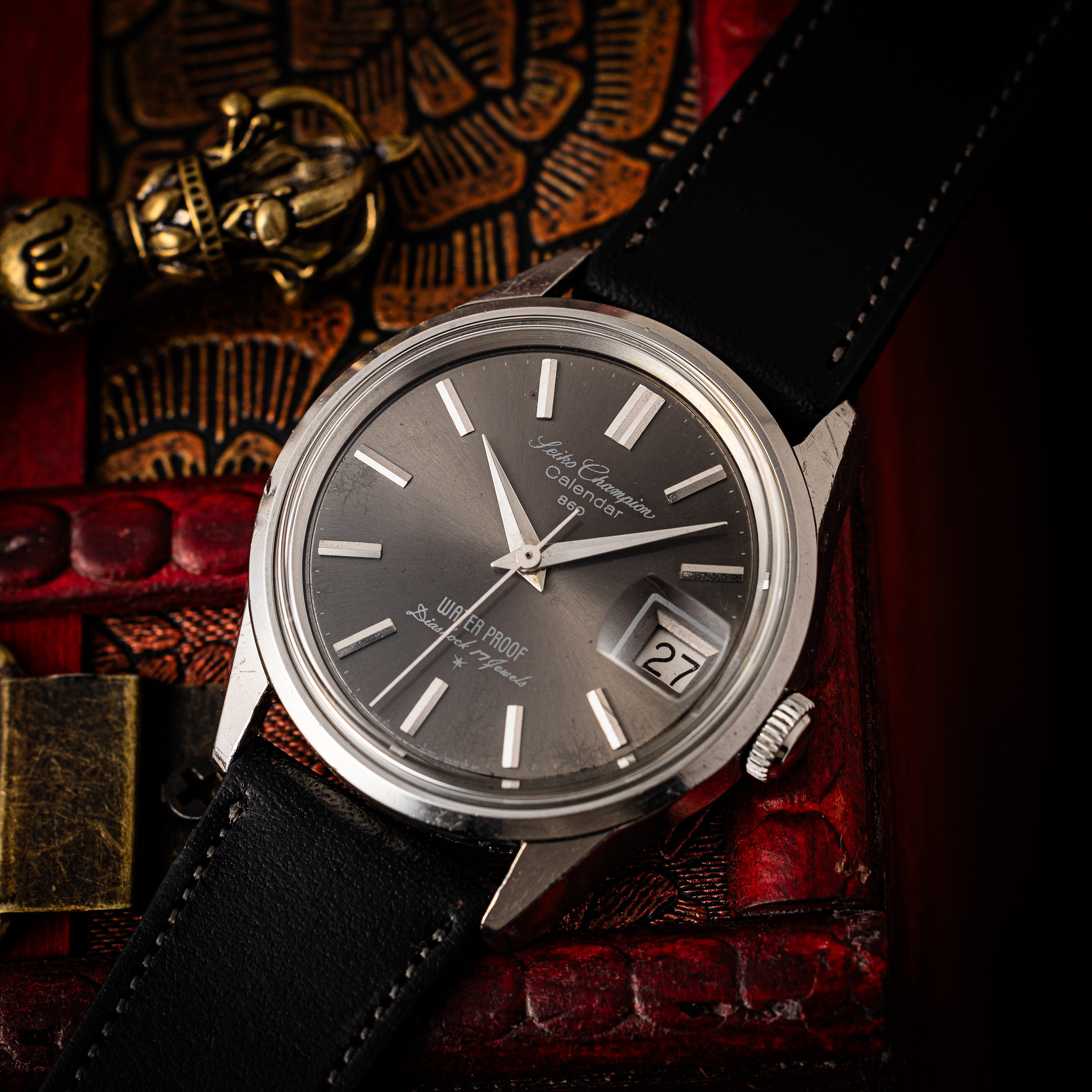 セイコー チャンピオン カレンダー860 1966年製 オリジナルグレーダイヤル 手巻き 7622-9000