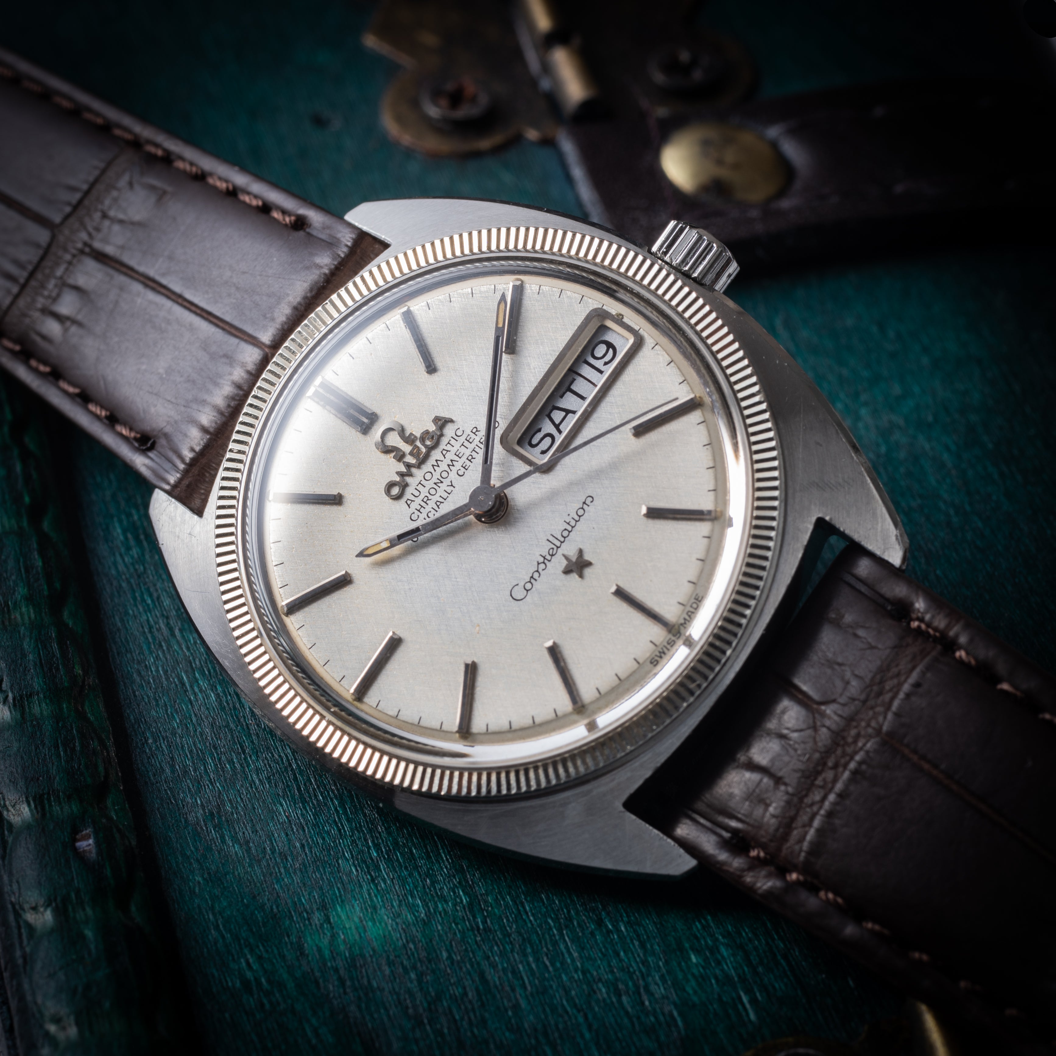 オメガ コンステレーション 1969年製 Ref.ST168029 リネンシルバーダイヤル WGベゼル