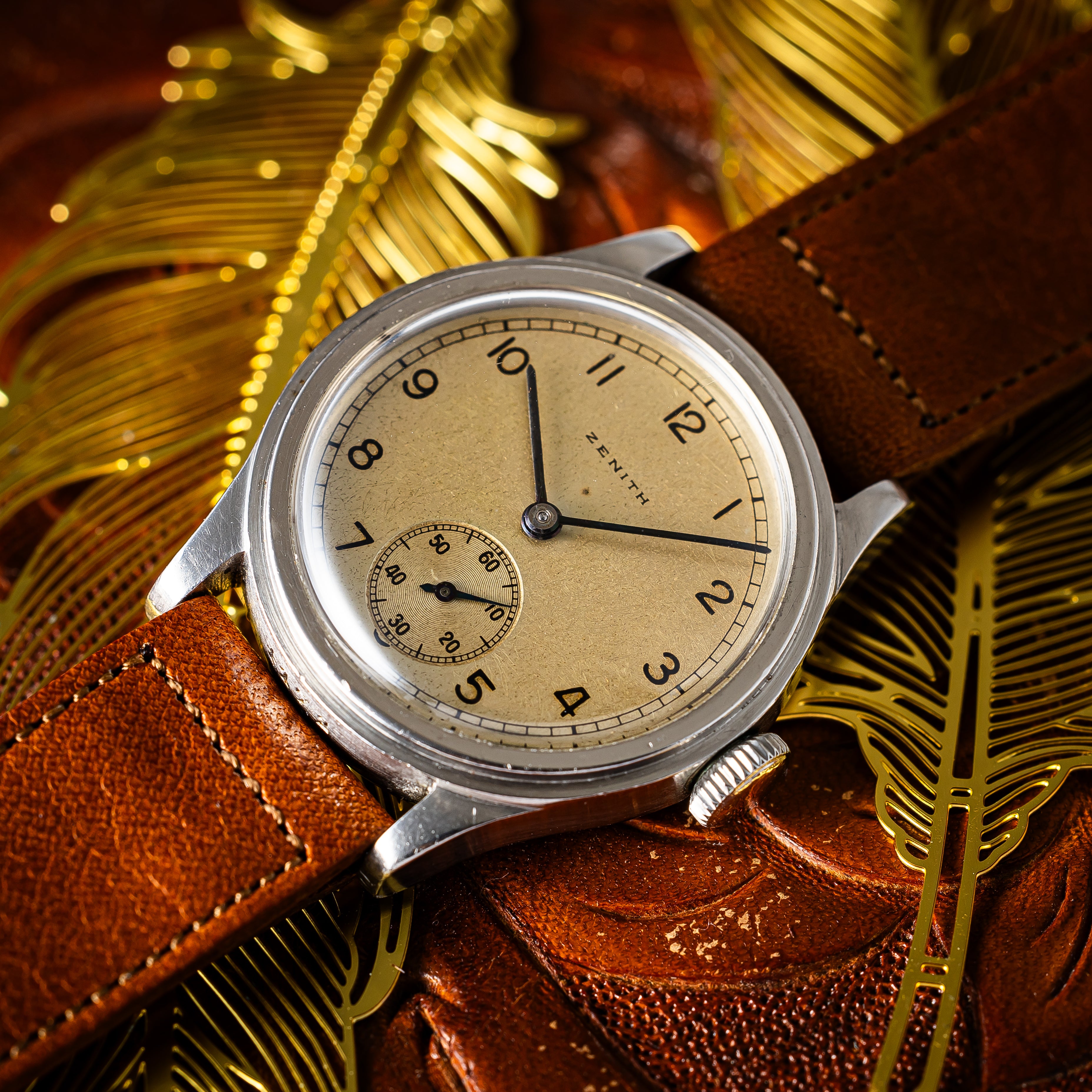 ゼニス ラウンドケース 1940年代製 スモールセコンド 手巻き Cal.106