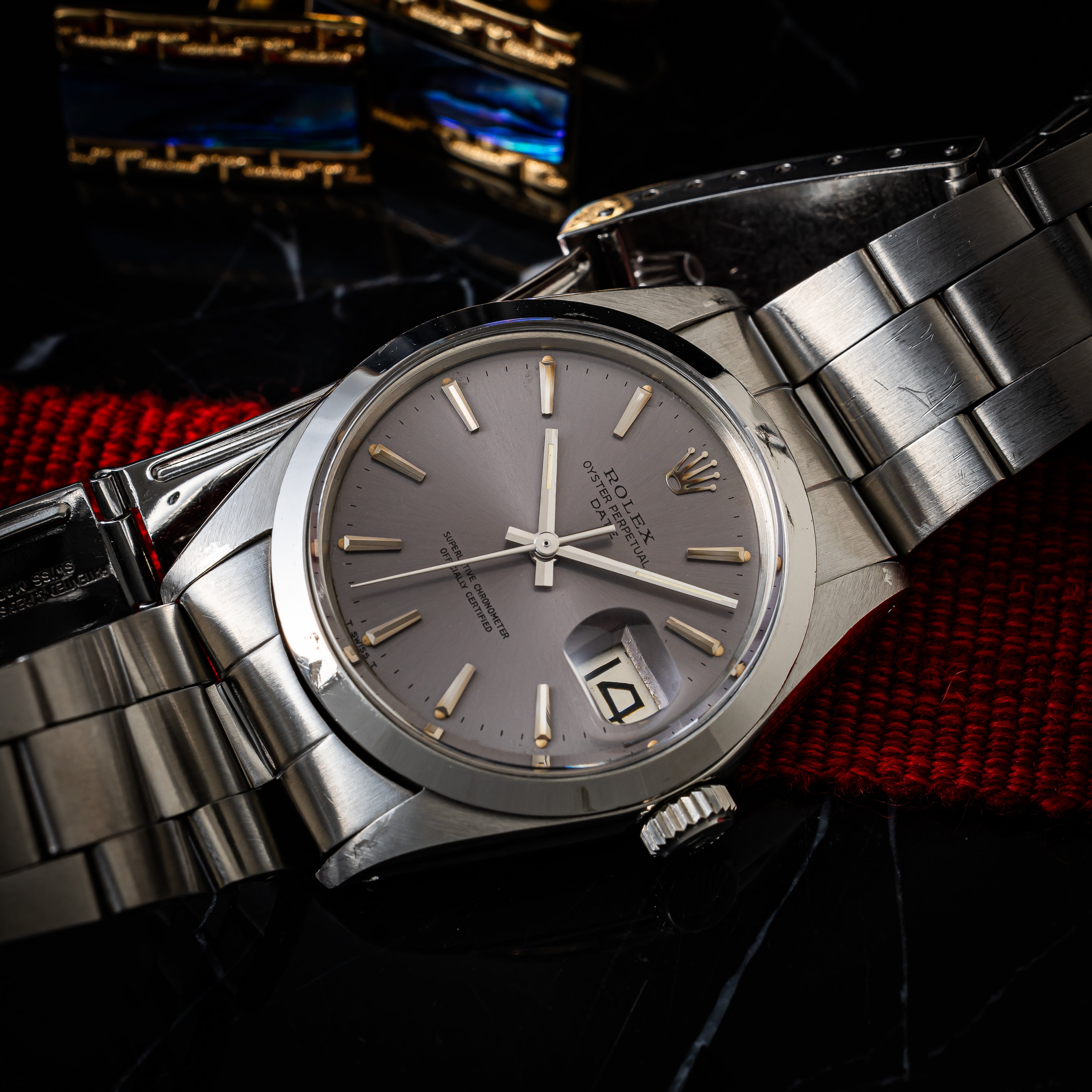 ロレックス オイスターパーペチュアルデイト 1967年製 Ref.1500 パープルダイヤル