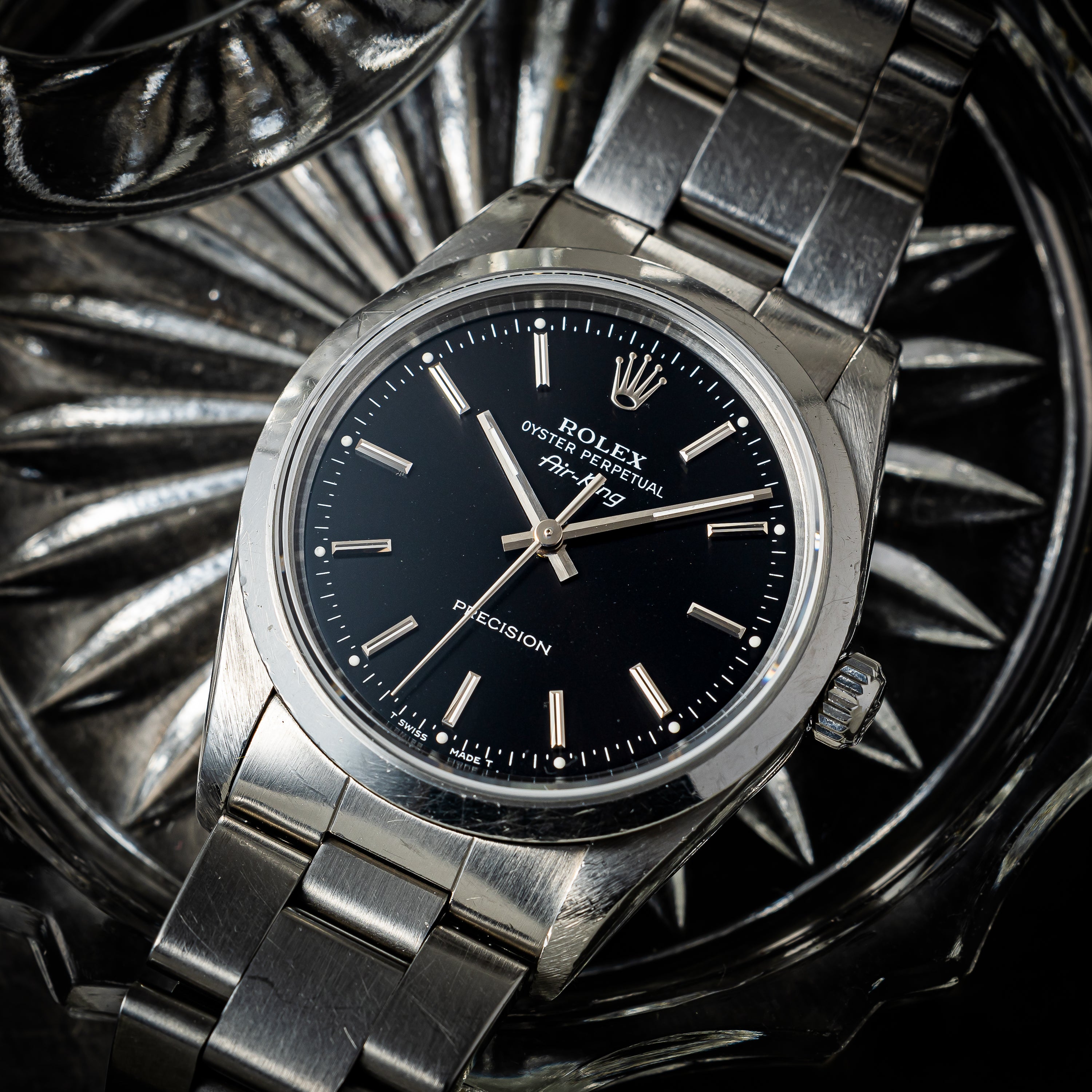 ロレックス エアキング 1997年製 Ref.14000 ブラックダイヤル 箱、ギャラ付き