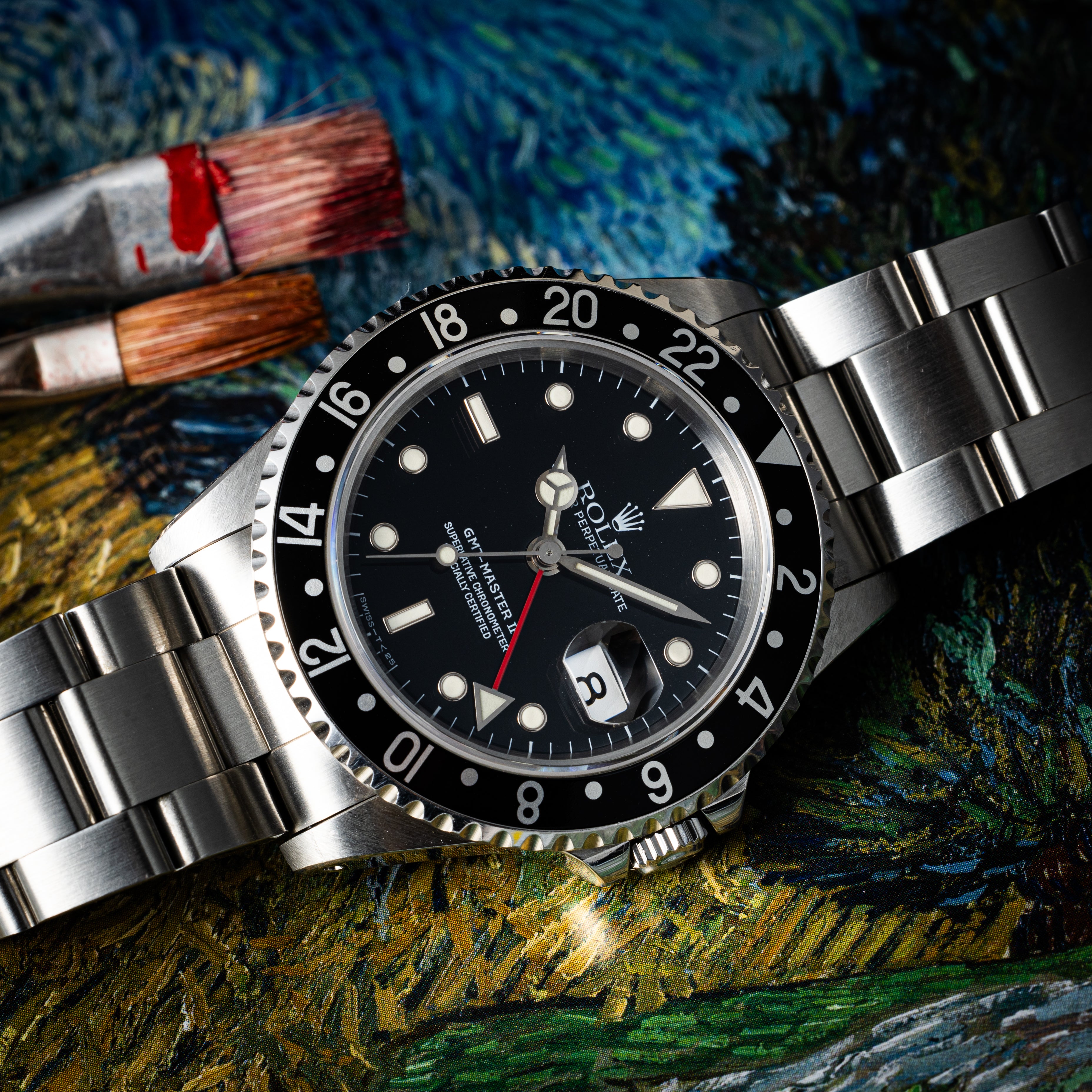 ロレックス GMTマスターⅡ 1991年製 Ref.16710 箱、ギャラ、コークベゼル付き