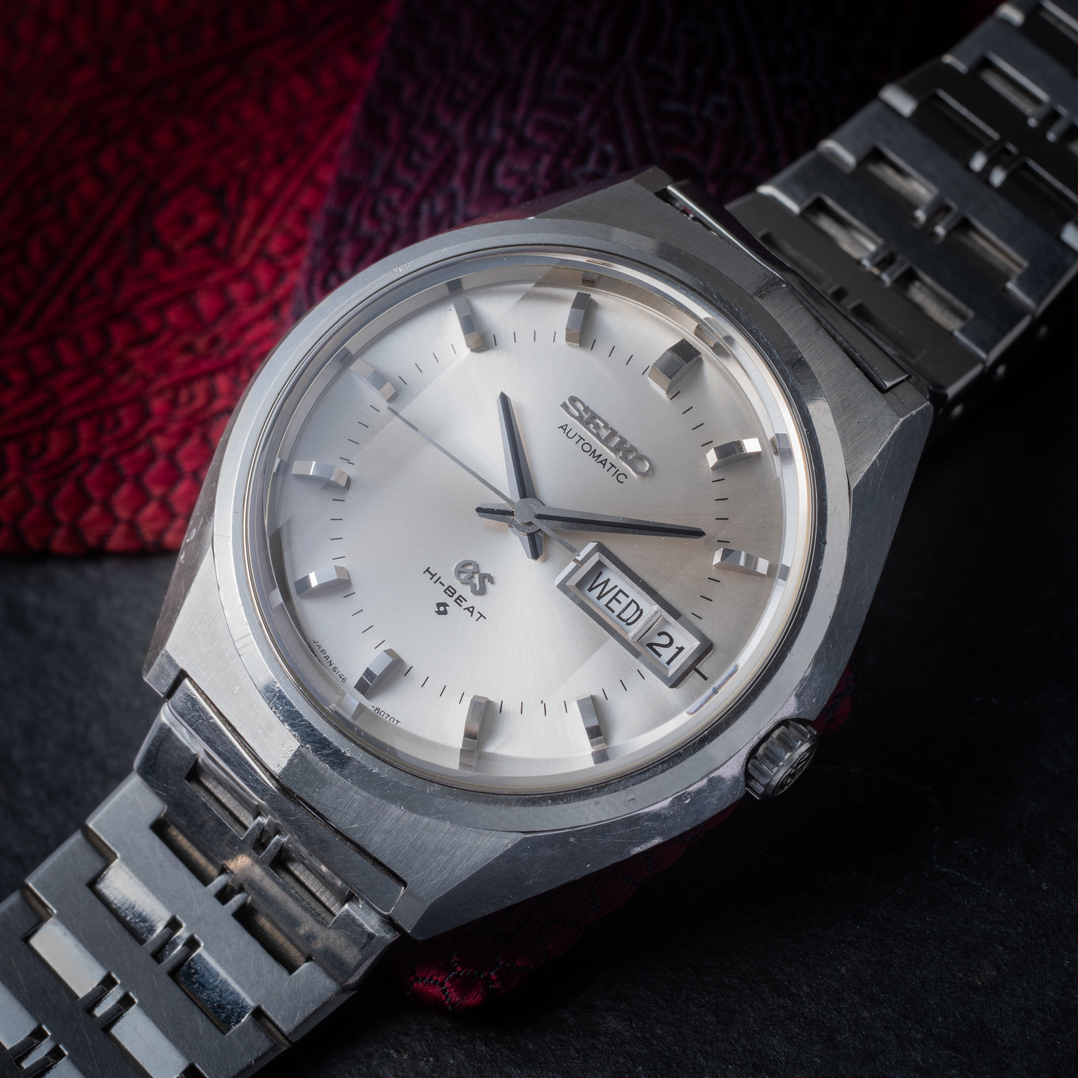 グランドセイコー 61GS 自動巻き ハイビート 1972年製 ブレス付き 3面カットガラス Ref.6146-8050