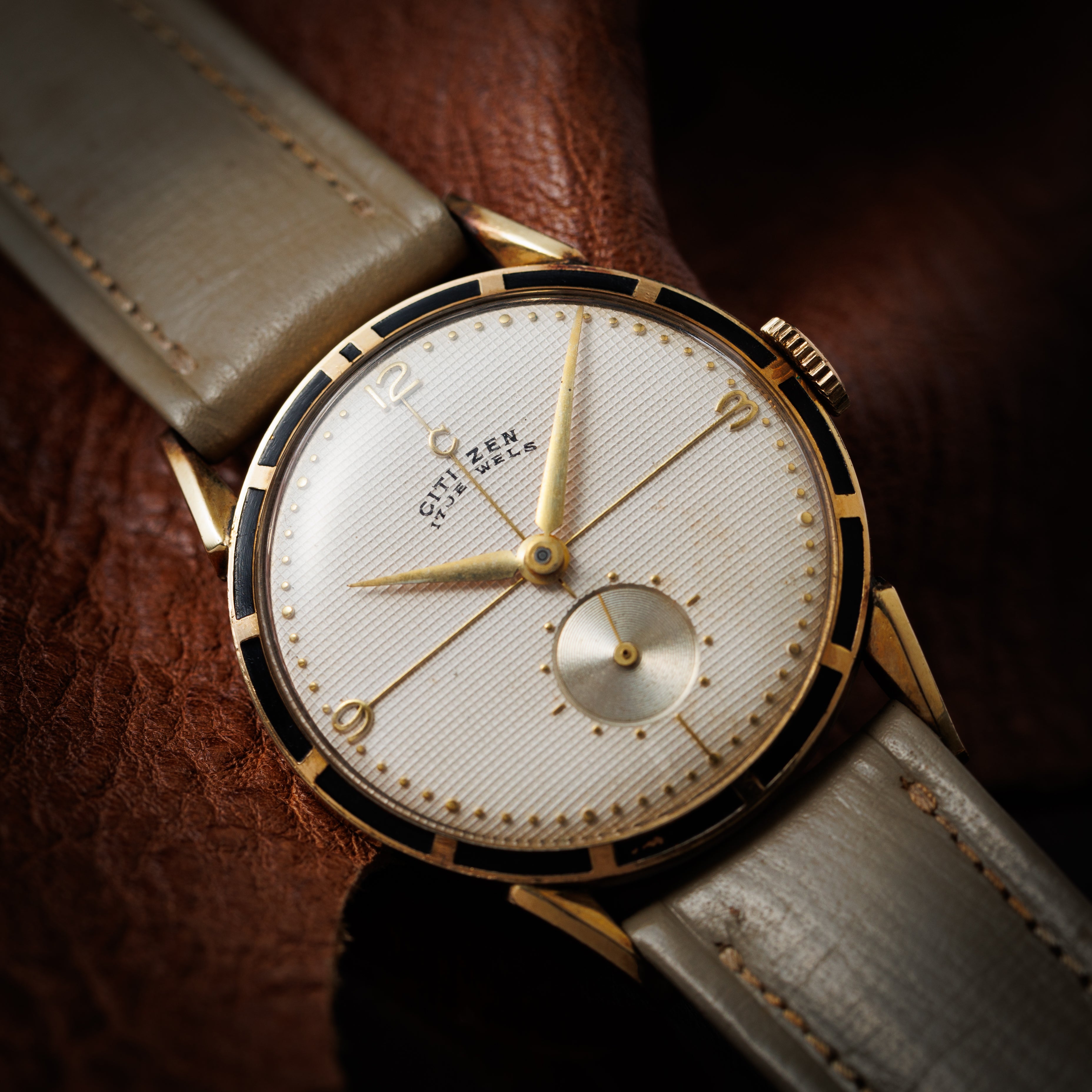 シチズン スモールセコンド 1951年製 14K金張り 純正革ベルト、純正尾錠付き