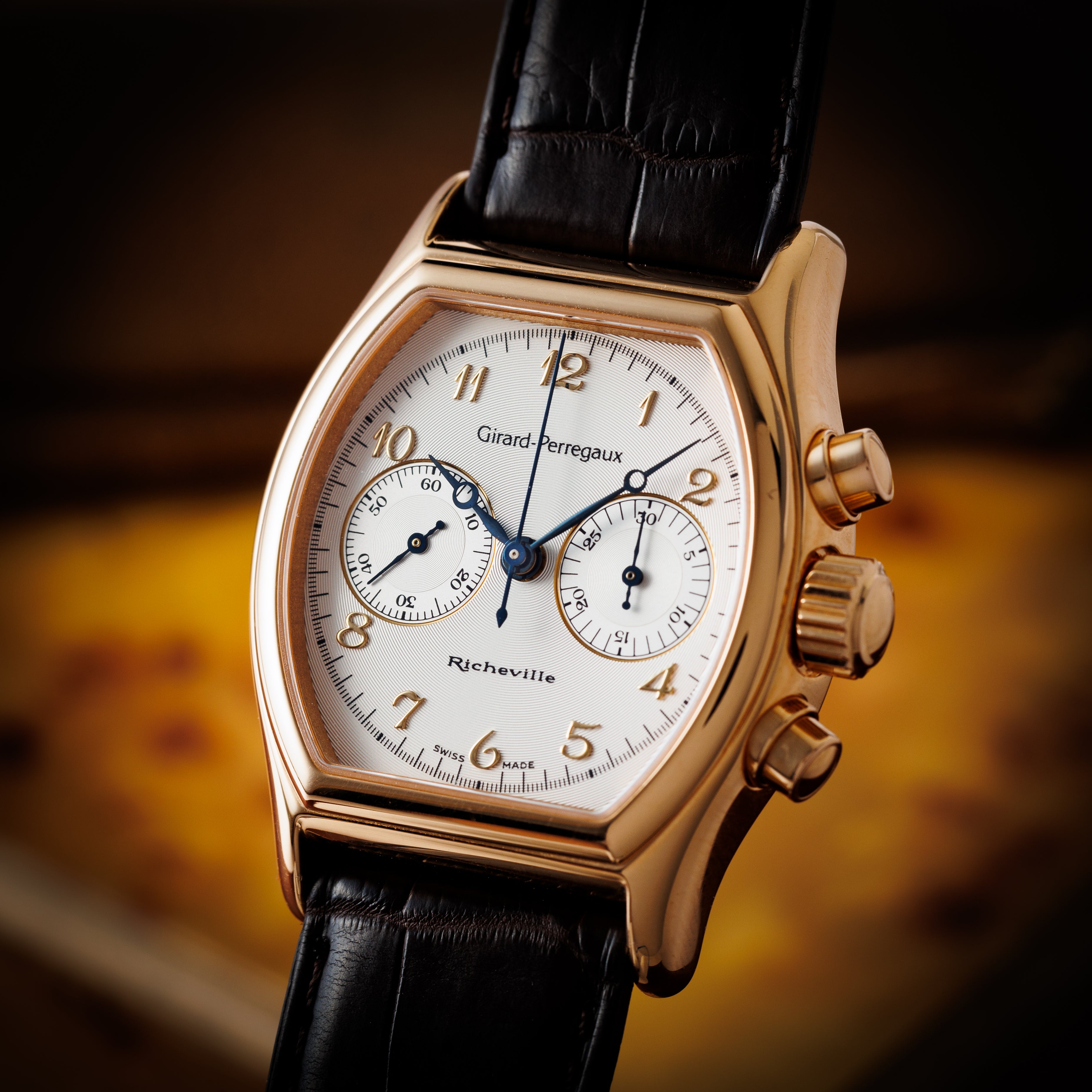 ジラール・ペルゴ リシュビル 18金無垢ピンクゴールド 1990年代製 Ref.2710 手巻き ギャラ付き