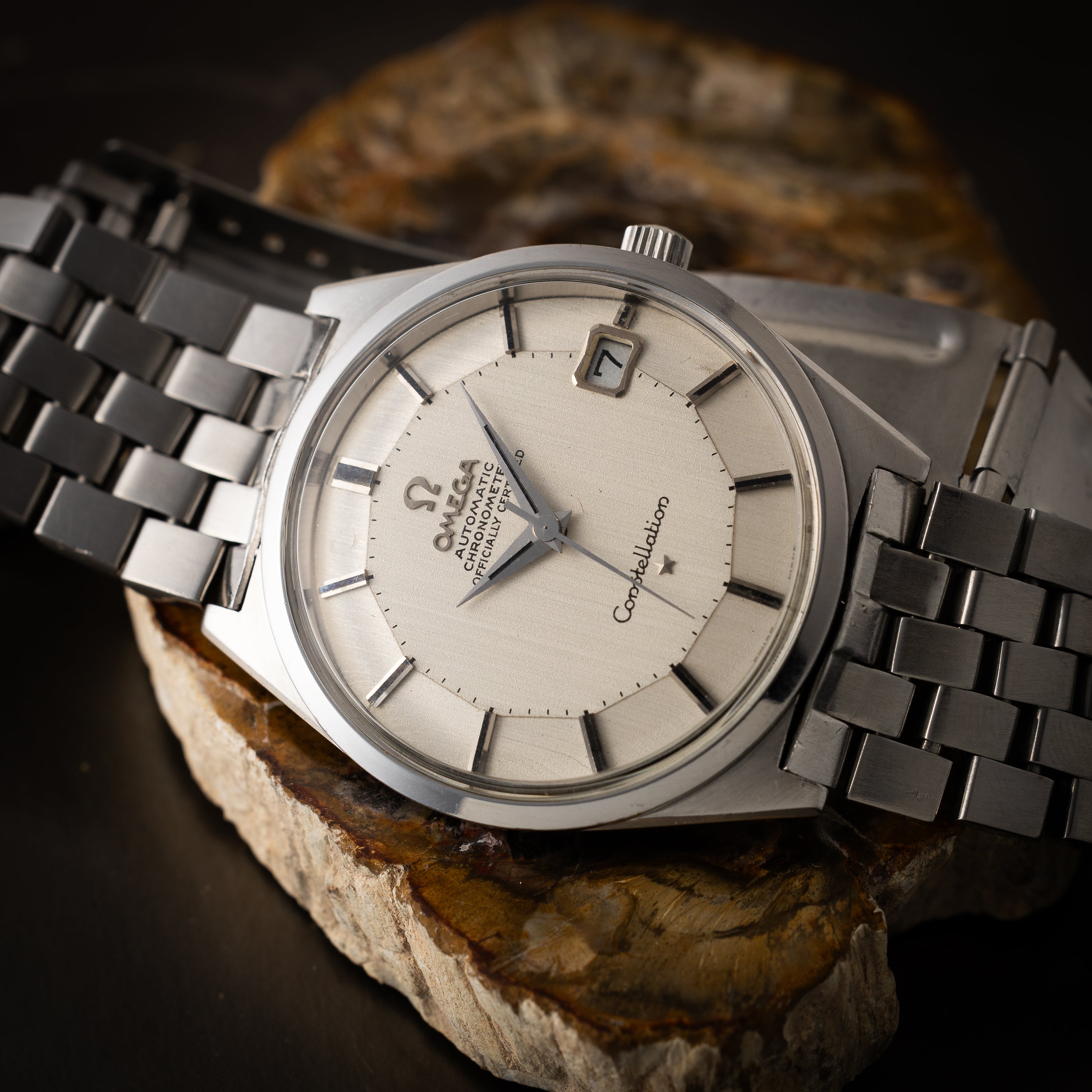 オメガ コンステレーション12角 1960年代製クロ ノメーター自動巻き トノーケース 純正ブレス