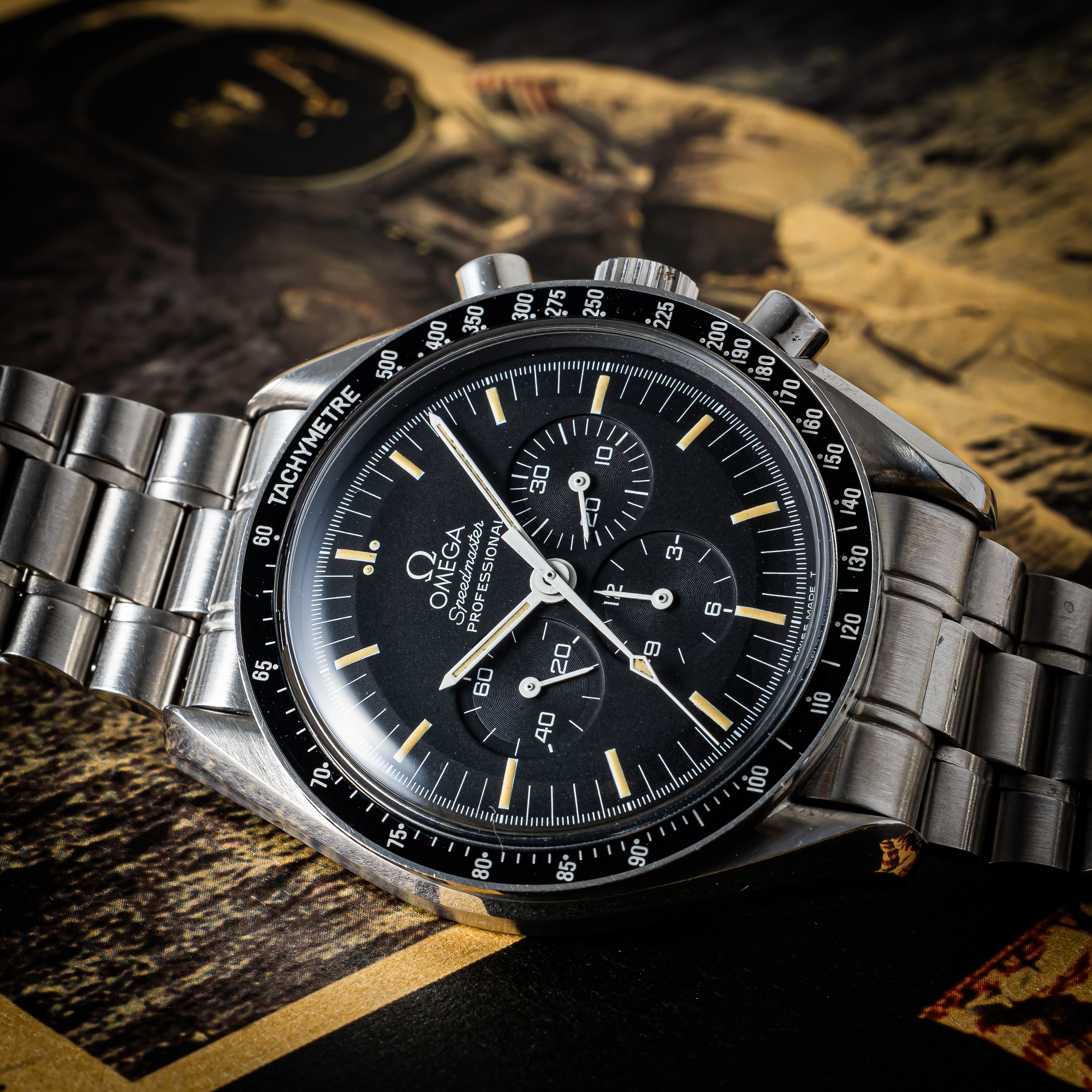 オメガ スピードマスタープロフェッショナル 1993年製 Ref.3590.50 箱、ギャラ、コマ付き