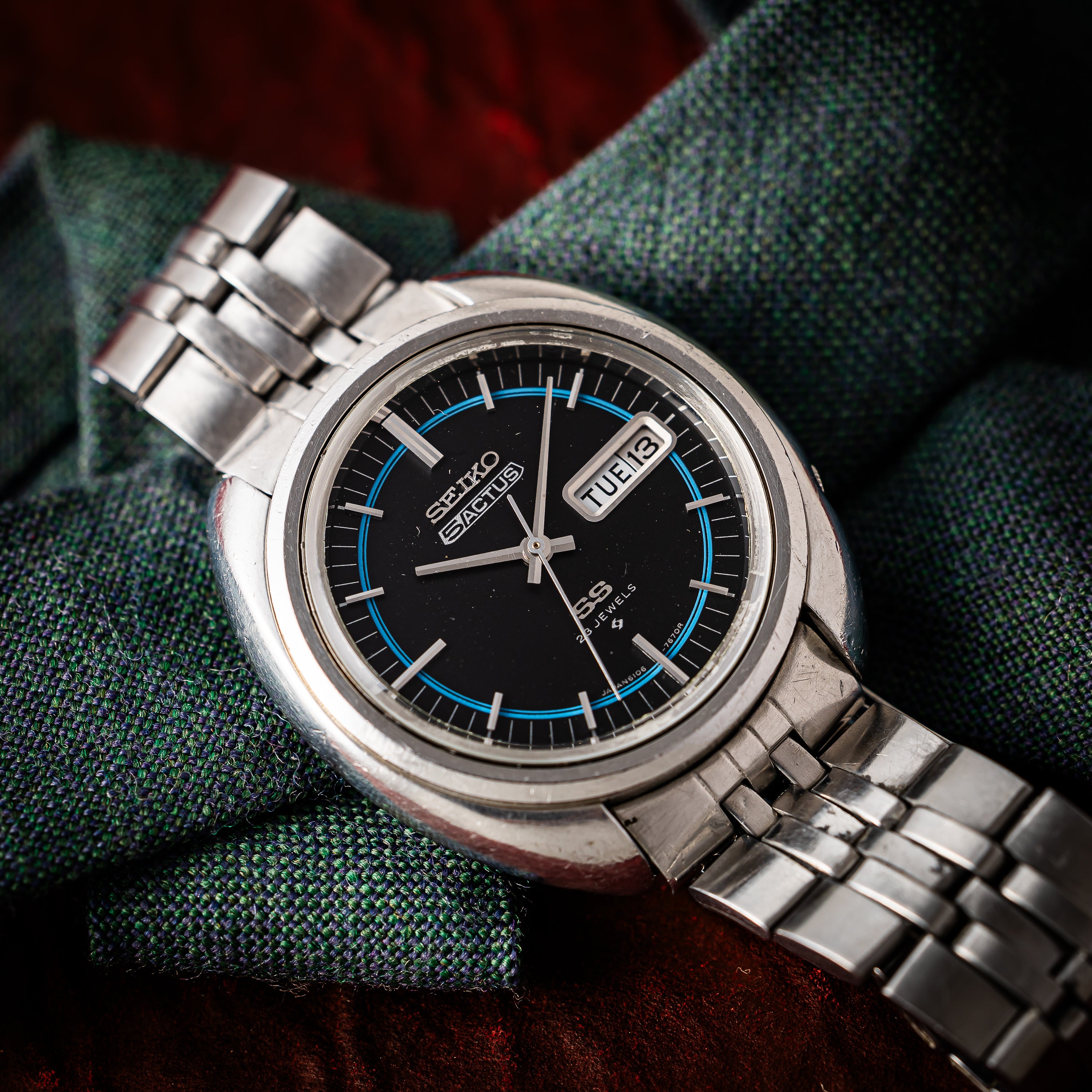 セイコー 5アクタス 1971年製 Ref.6106-7470 ブルーサークルダイヤル 純正ブレス付き