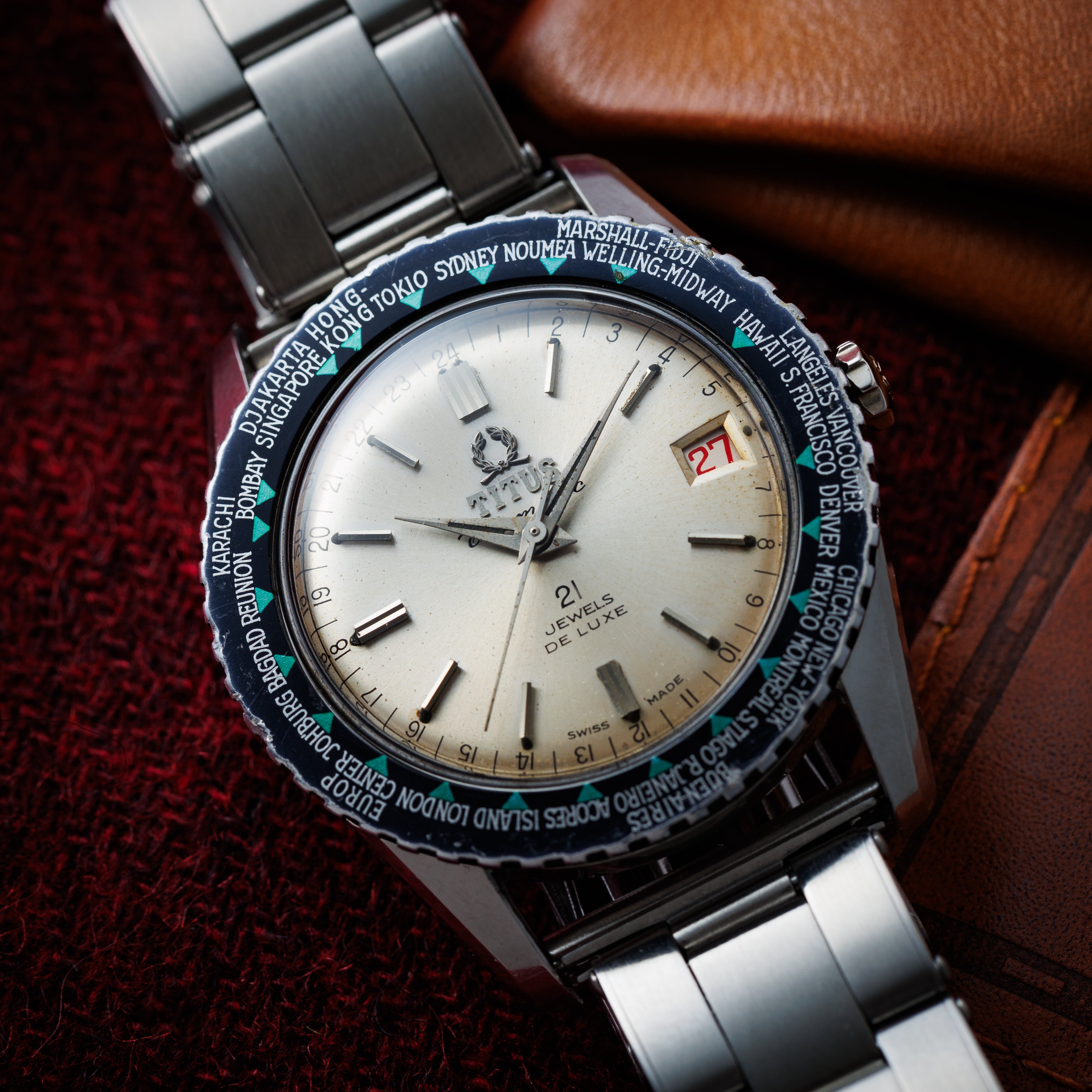 チタス ワールドタイマー 1960年代製 Ref.6205 箱付き